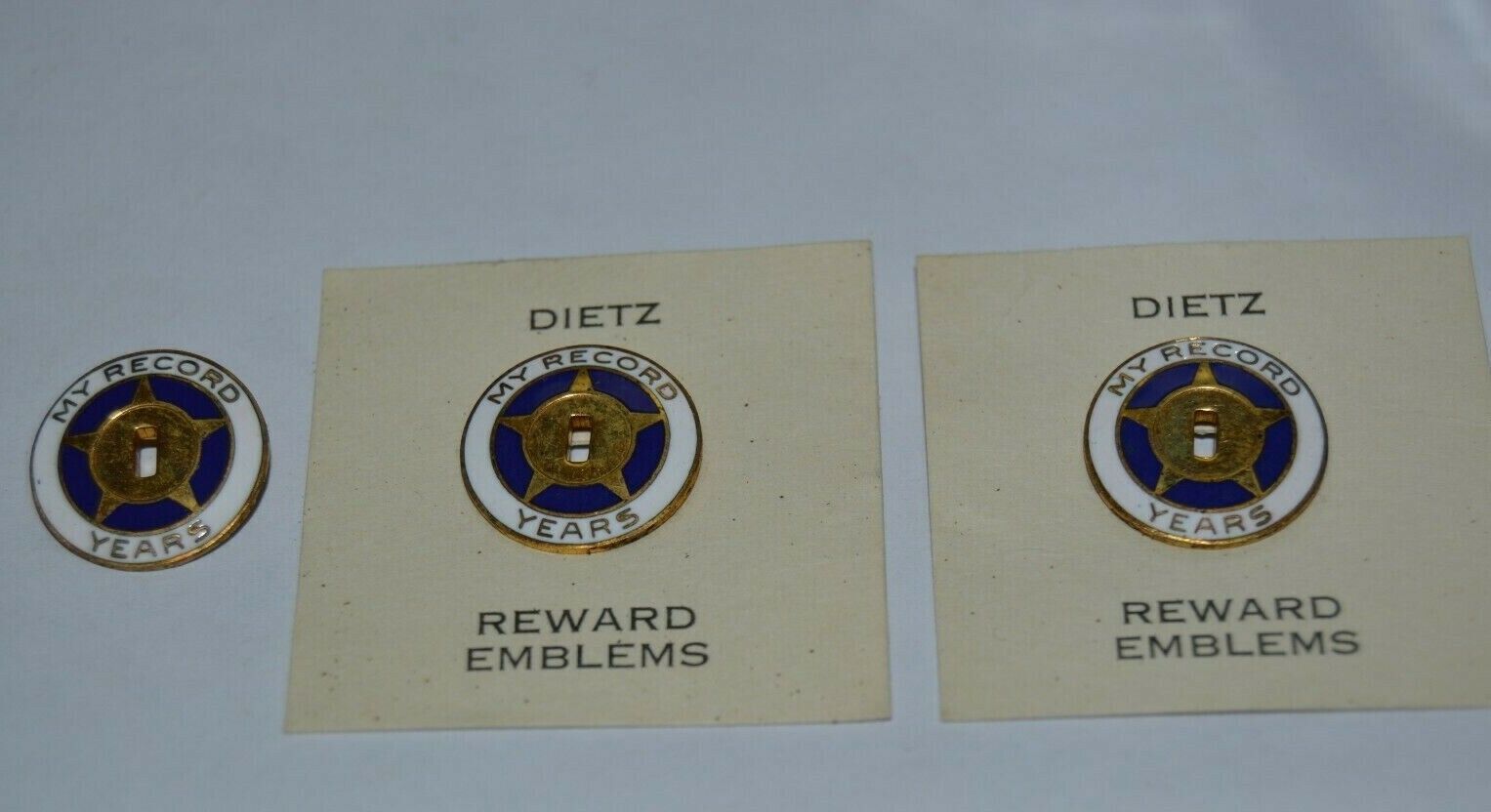Nice Vintage DIETZ Award Emblem Lapel Lot of 3 Minty NOS Rare