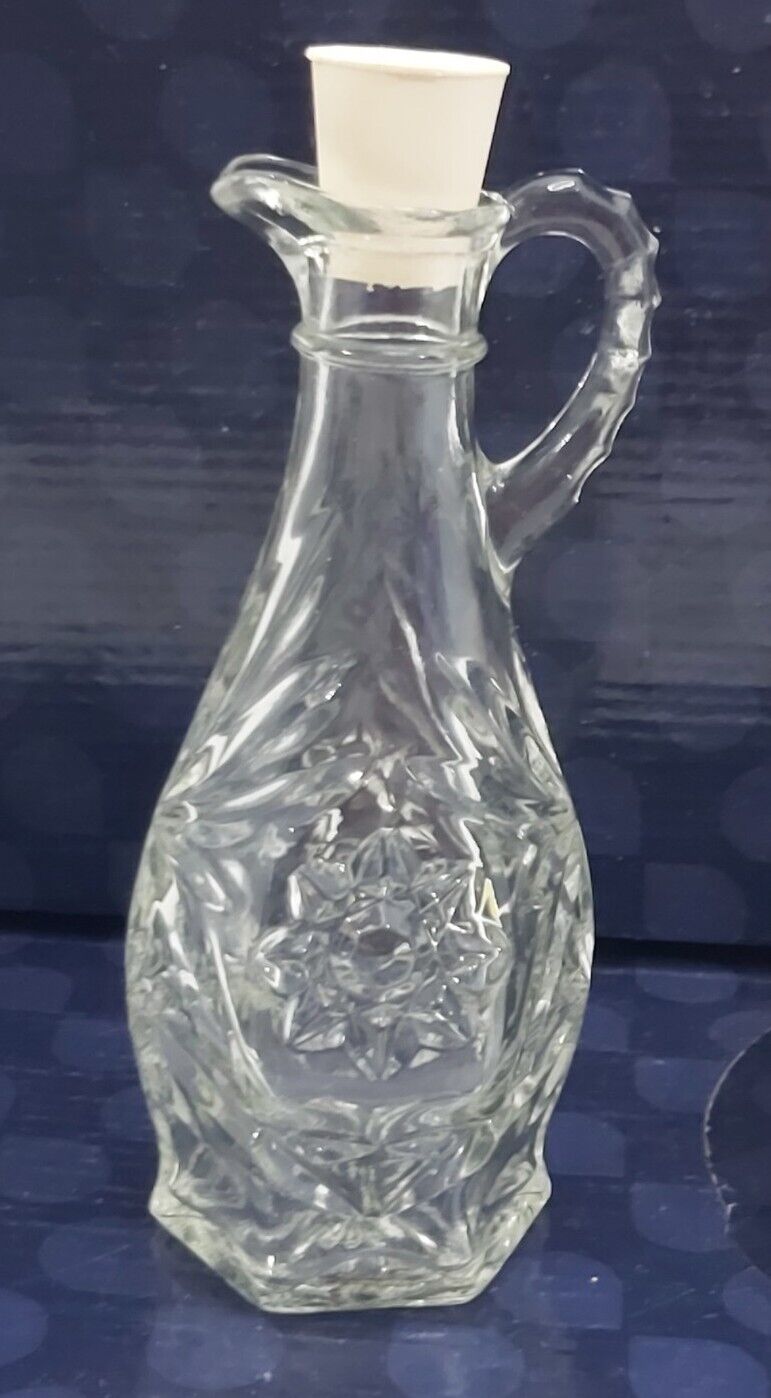 VTG Anchor Hocking Pressed Glass Vinegar Oil 6.5\