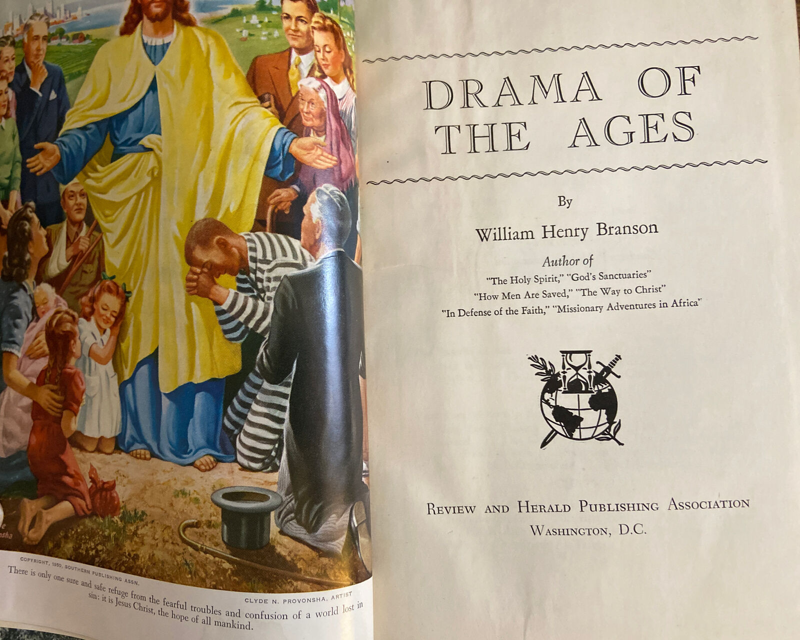 1950 “DRAMA OF THE AGES” Color illustrations, Wm Henry Branson 7th day Adventist