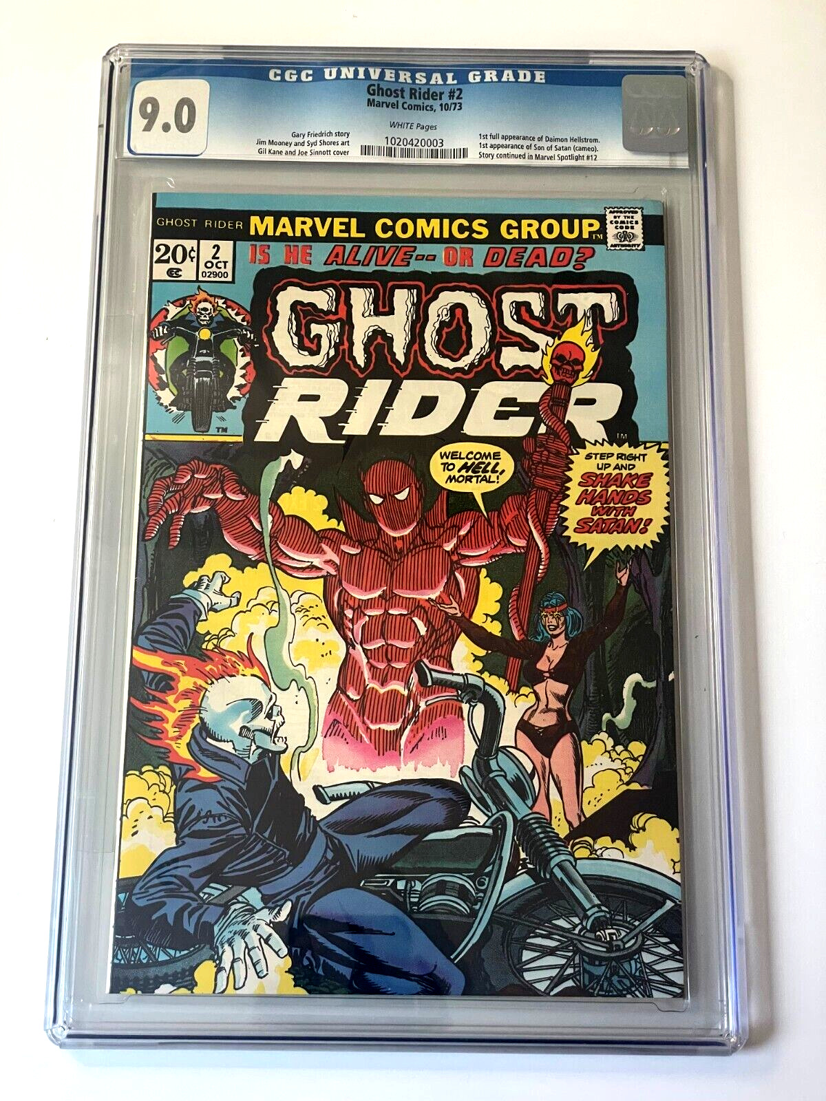 Ghost Rider #2 CGC 9.0 1973 Marvel Comic Key 1st Son of Satan Hellstorm WHITE