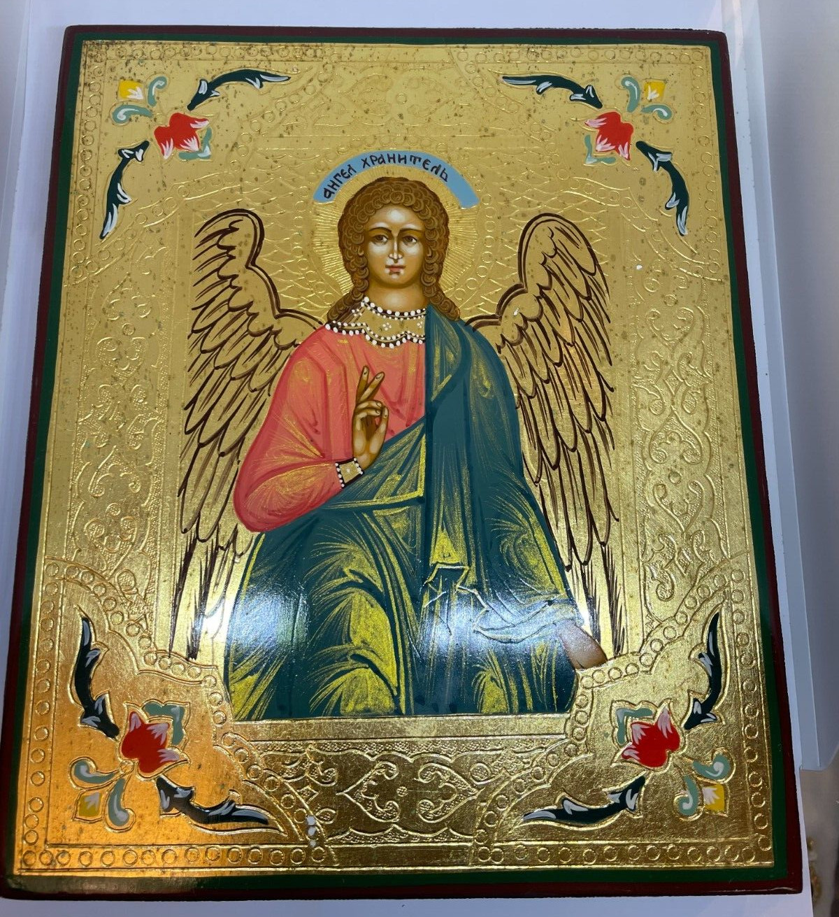 handmade Russian icon of the archangel Michael