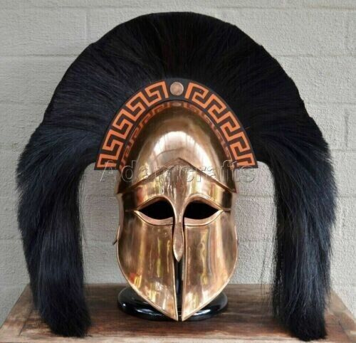 18 gauge Steel Copper Coated Medieval Greek Corinthian Helmet Spartan Helmet