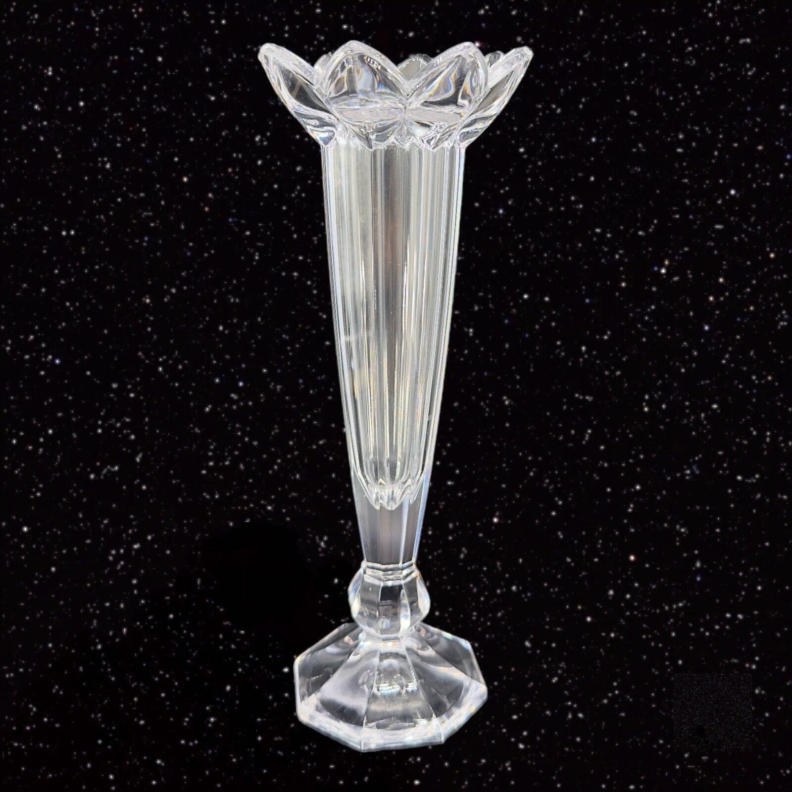 Vintage Mikasa Morning Glory Crystal Glass Vase Clear Crystal Glass Vase 9\