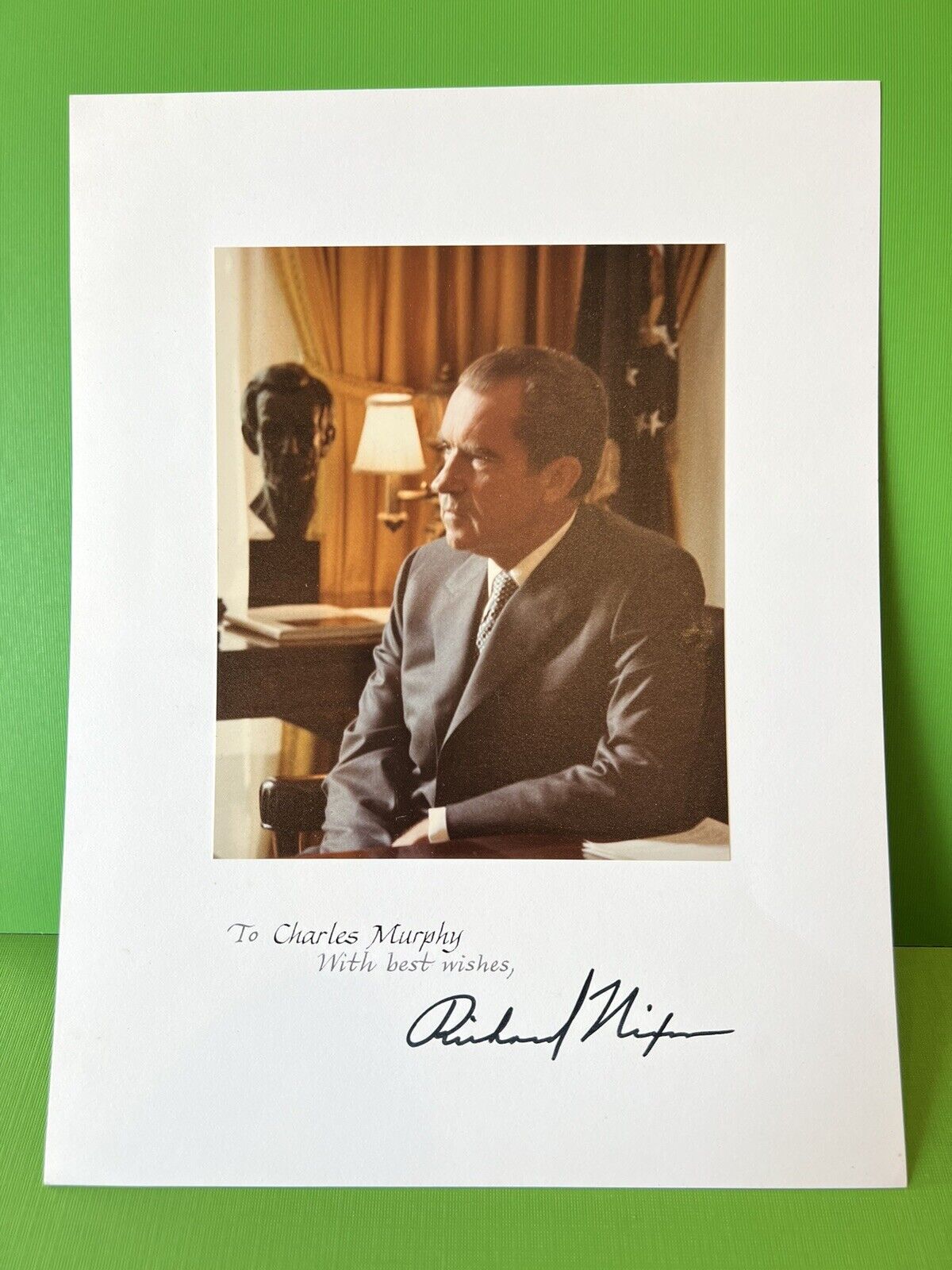 Official White House Photo Hand Signed Richard Nixon 1970 Excellent Authentic