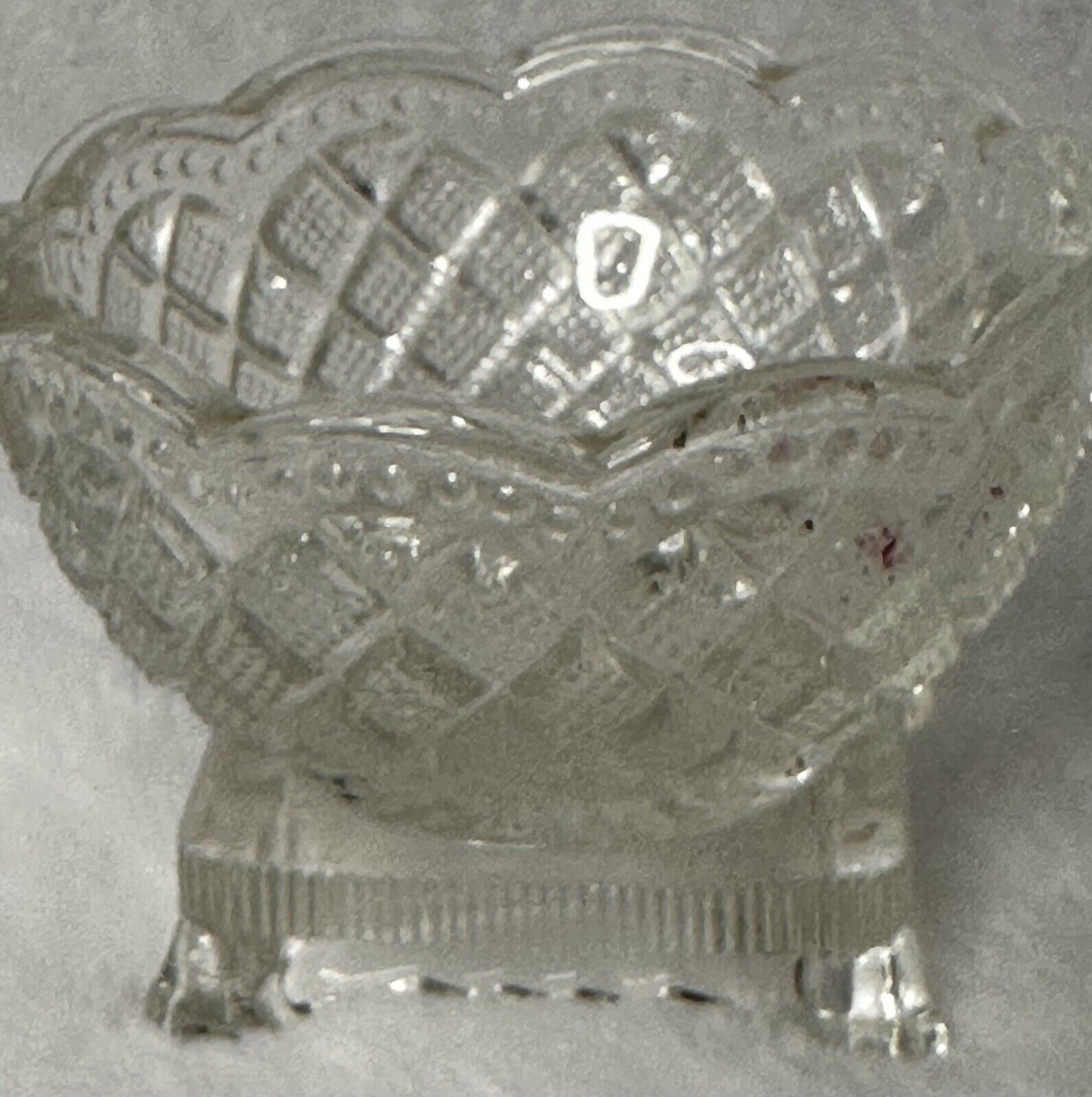 Vintage Avon Clear Glass Candy Dish Bowl Hobnail Quilted Diamond w Square Base