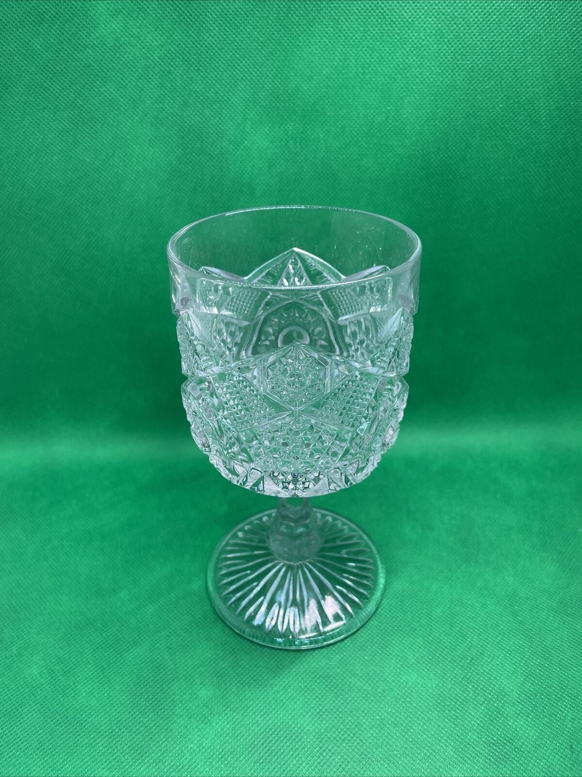 EAPG Goblet Clear Wine Glass MaKean Mc Mean Martec 1890s