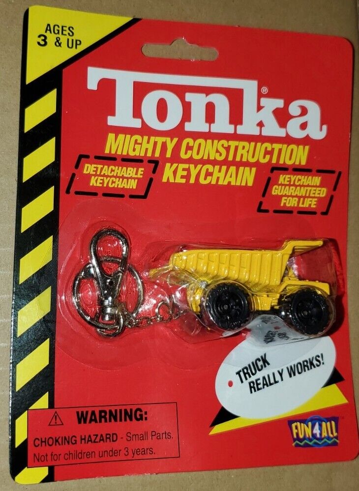 1998 Tonka Mighty Construction Dump Truck Detachable Keychain - NEW/ SEALED