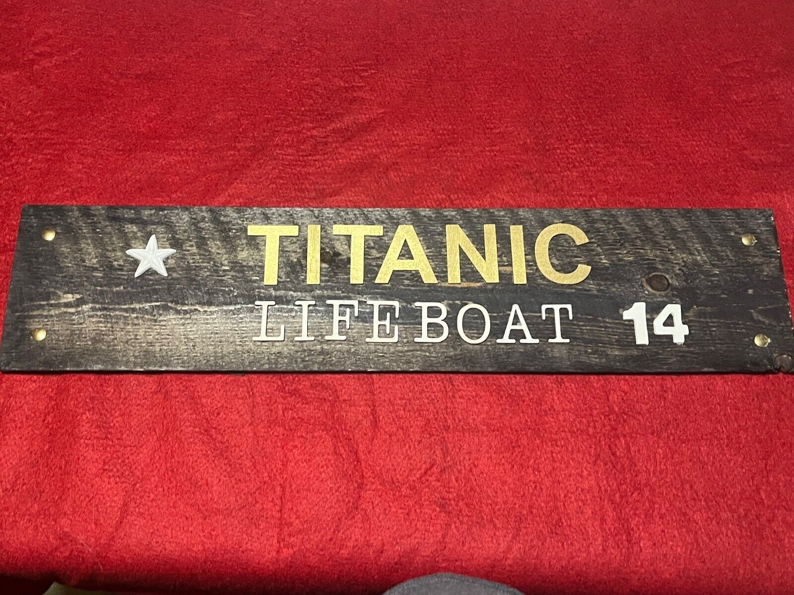 RMS TITANIC Lifeboat station sign, rustic, realistic replica, displays beautiful