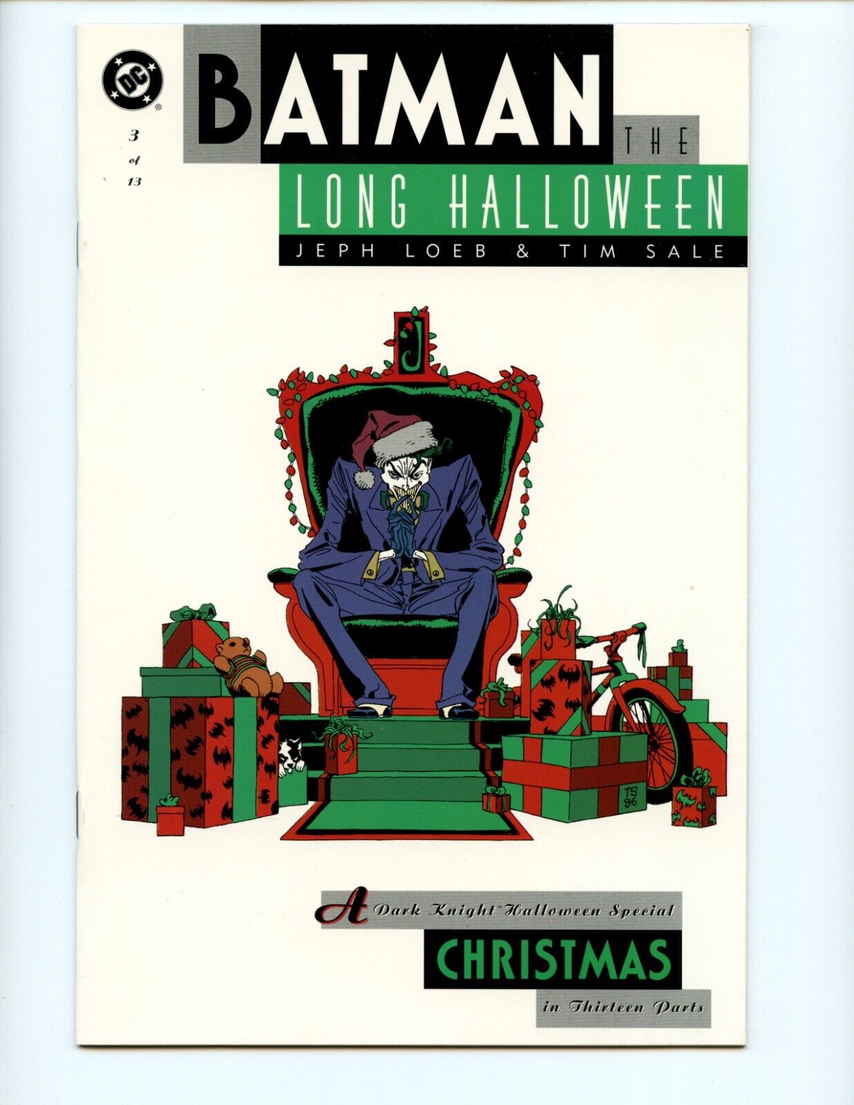 Batman Long Halloween #3 Comic Book 1997 NM DC Joker Christmas Cover Comics
