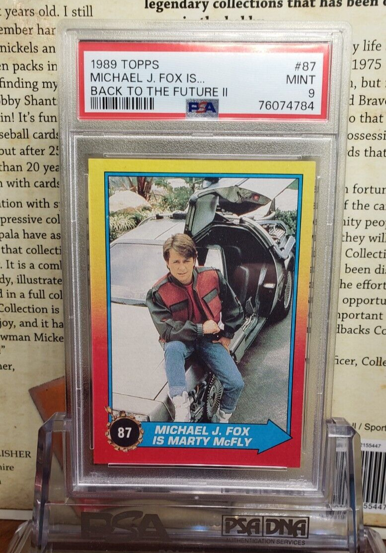 Michael J Fox 1989 Topps Back To The Future 87 RC PSA 9 MINT Marty Mcfly 4784