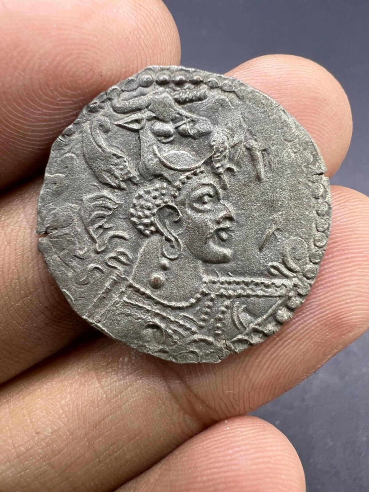 Ancient Sassanian Rare Unique Hephtaliten King Drachm Good Condition Sliver Coin