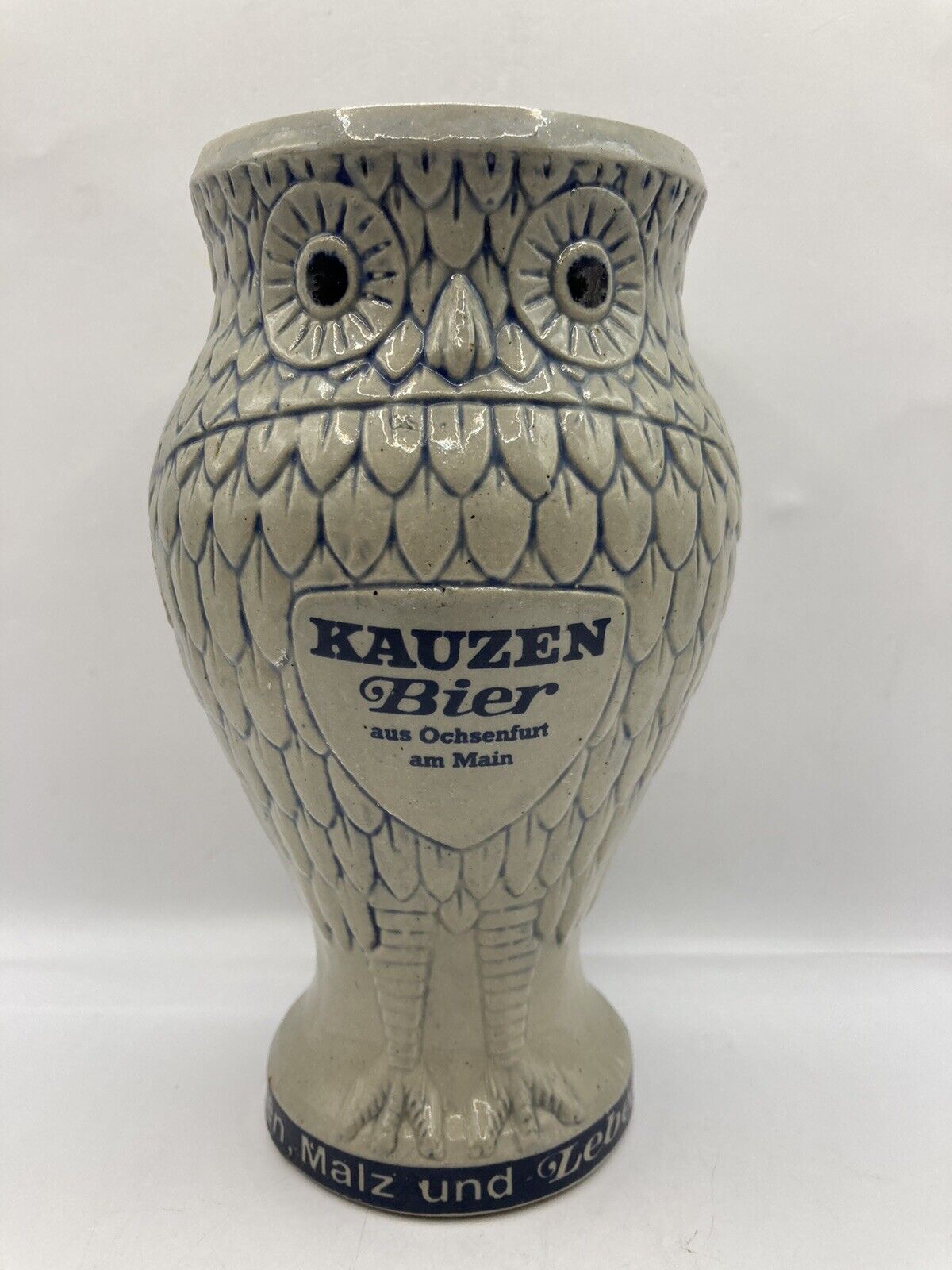 Vintage Handarbeit KAUZEN BIER ceramic owl 
