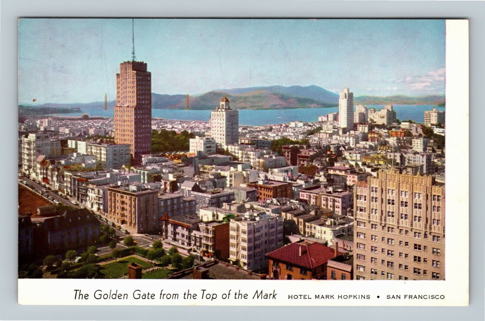San Francisco Top Of The Mark Hopkins Hotel Bay View Vintage California Postcard
