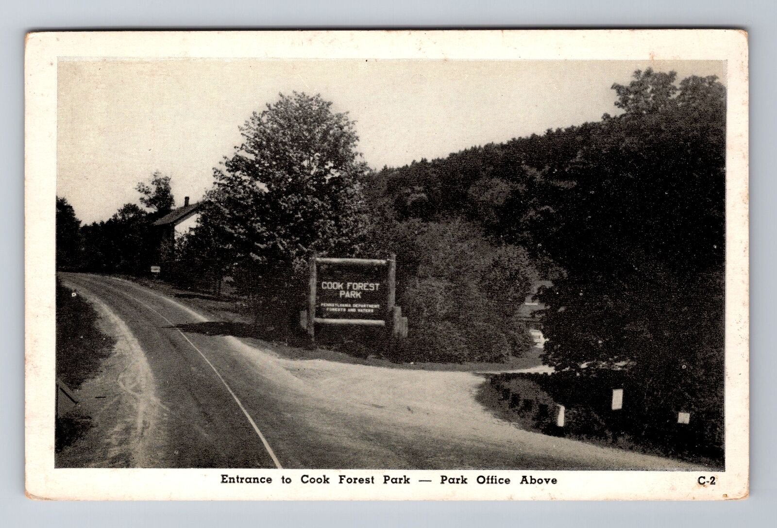 Cooksburg PA-Pennsylvania, Entrance To Cook Forest Park, Vintage c1919 Postcard
