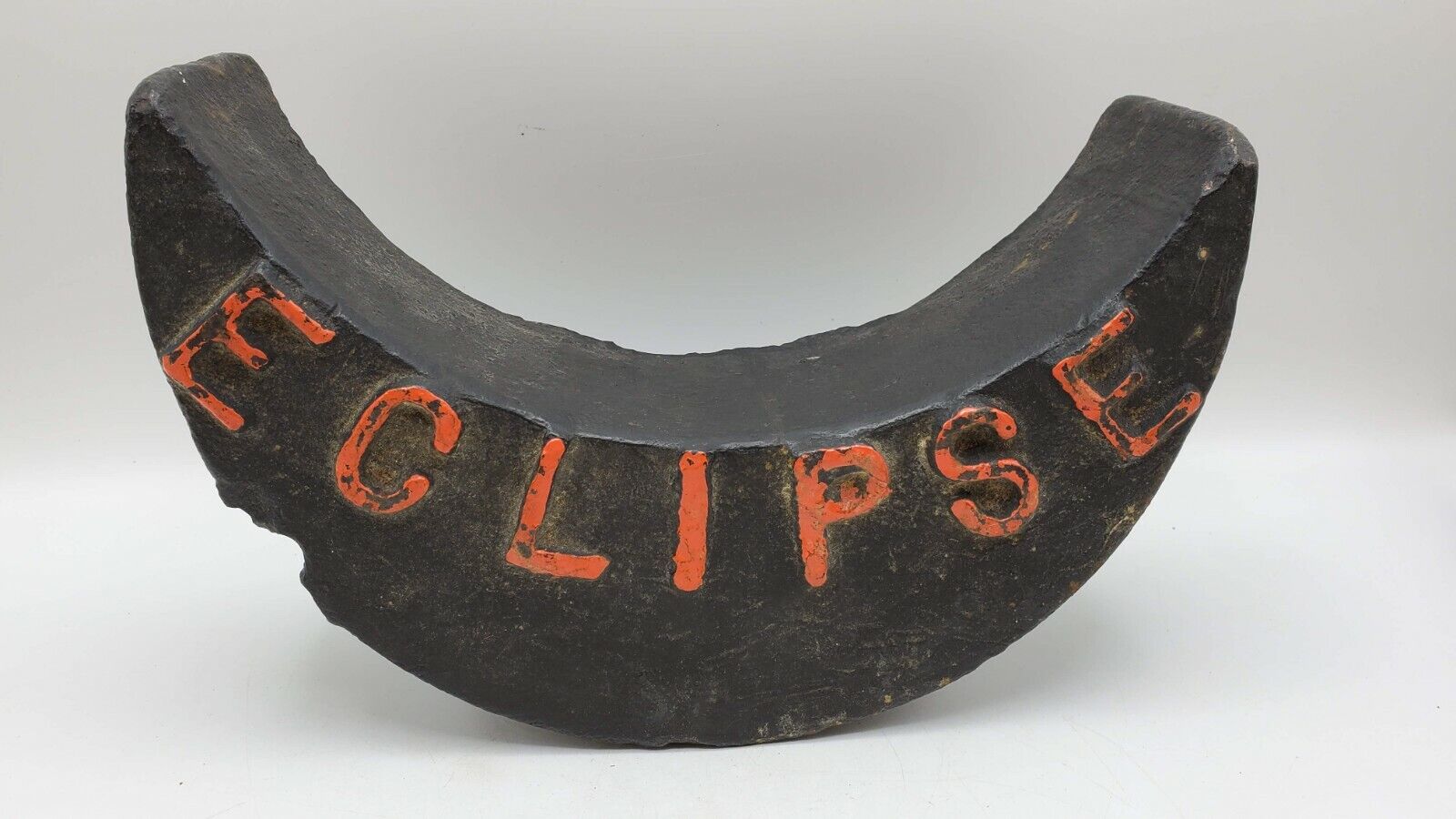 Antique Eclipse Cast Iron Crescent Moon B13 Windmill Weight Painted 26lb - Rare