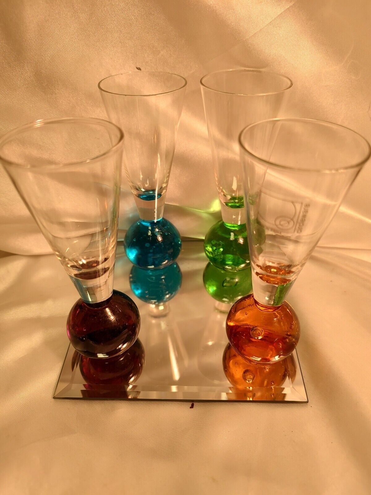 Bubble shot glasses very colorful excellent condition 4\