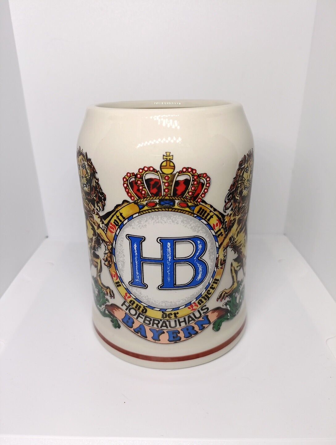 Vintage Handmade HB Hofbrauhaus Bayern Munchen Beer Stein Mug Made In Germany