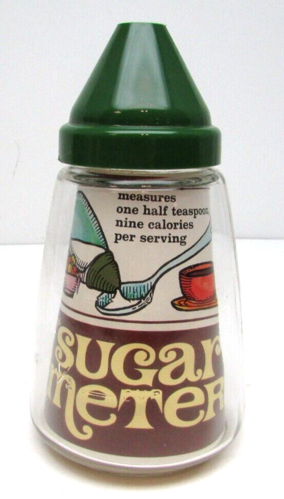 Vintage Federal Clear Glass Sugar Dispenser Pourer Measuring 12 oz Green New