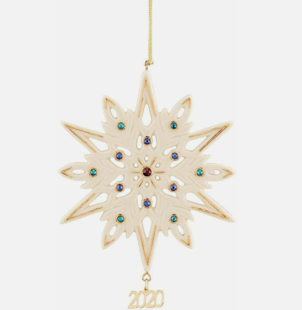 Lenox 2020 Gemmed Snowflake Ornament Annual Christmas Multicolored Crystals NEW
