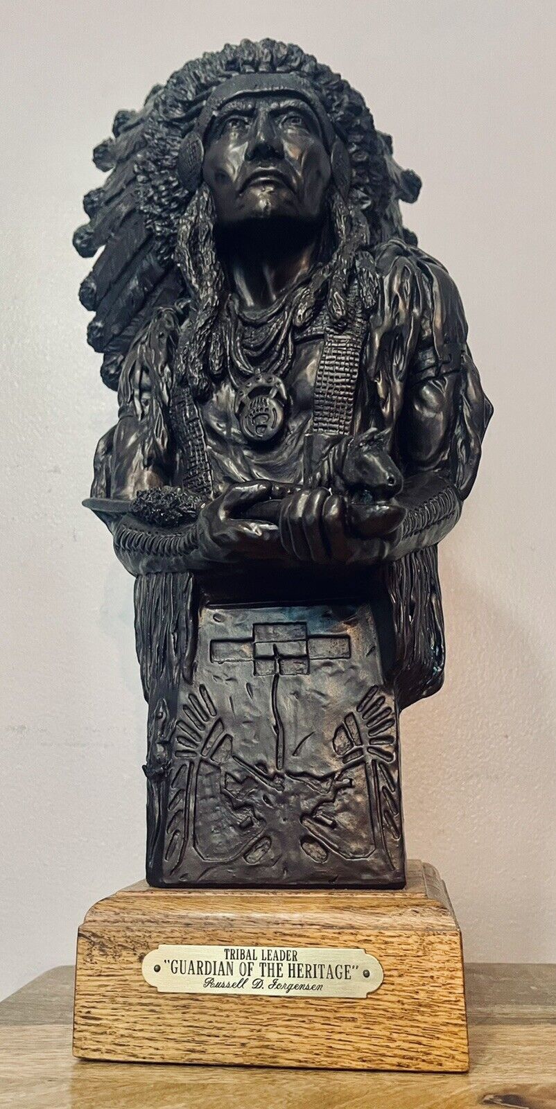 Russell D Jorgensen Tribal Leader “Guardian of The Heritage” Bronzed Sculpture