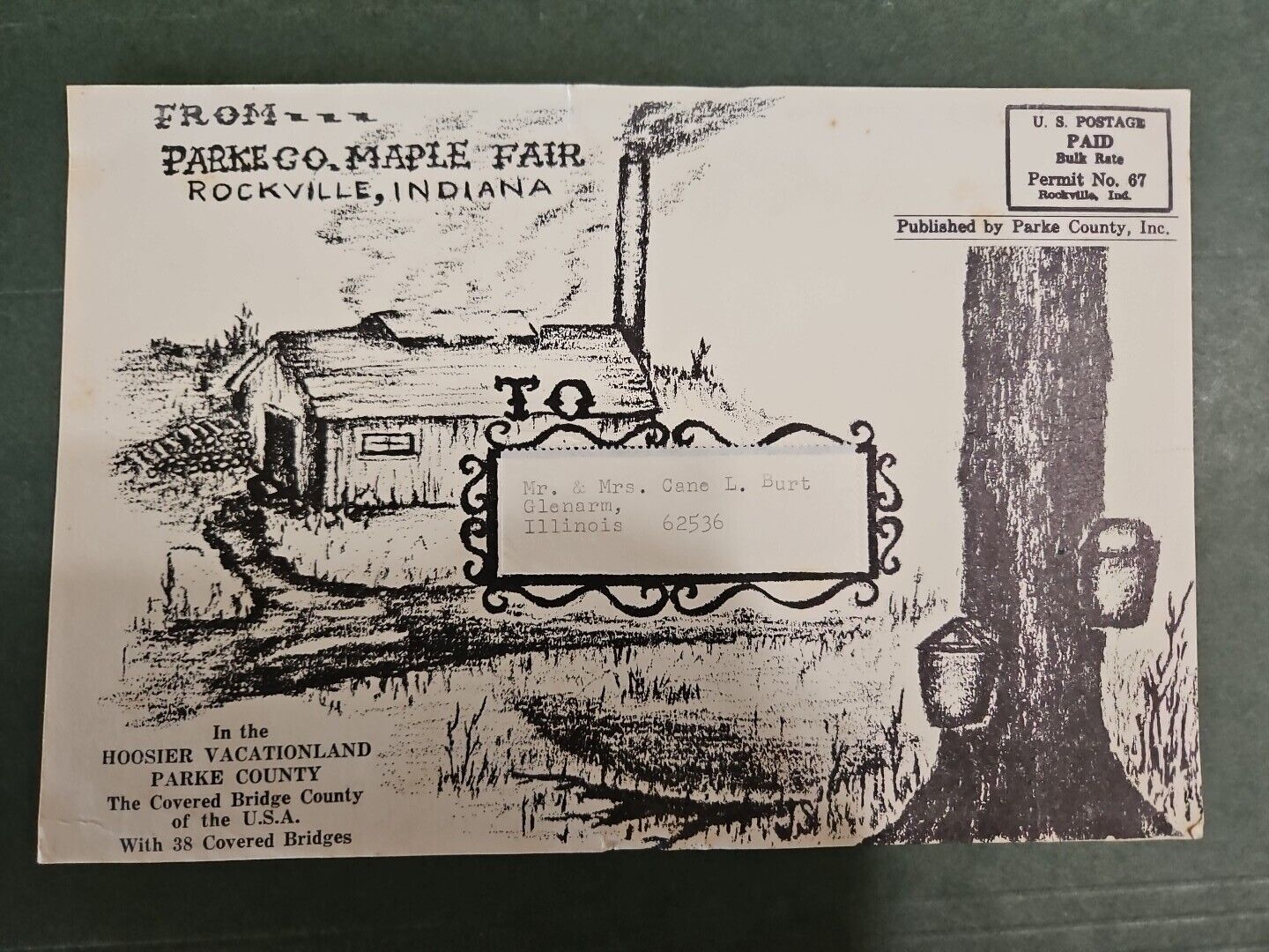 vintage 1967 fair program. Parker County Maple Fair Post Card