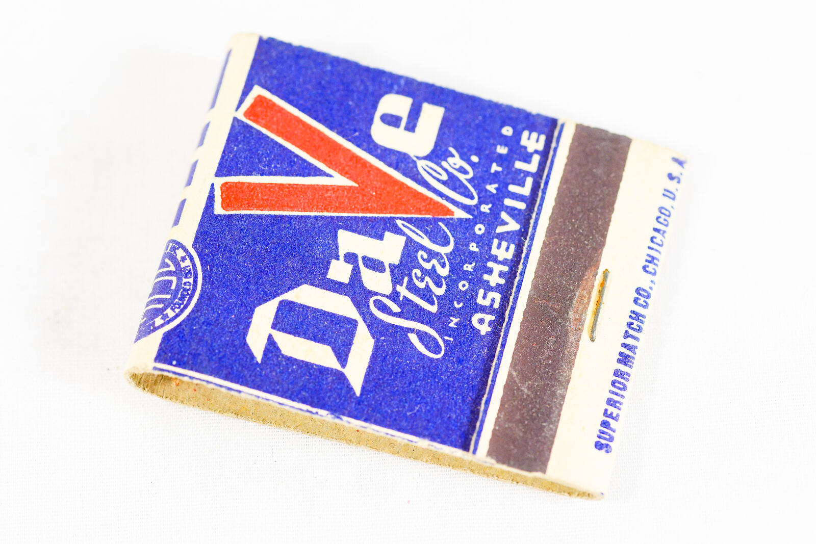 DAVE STEEL CO Asheville NC 1930s Matchbook Advertising -1 Match