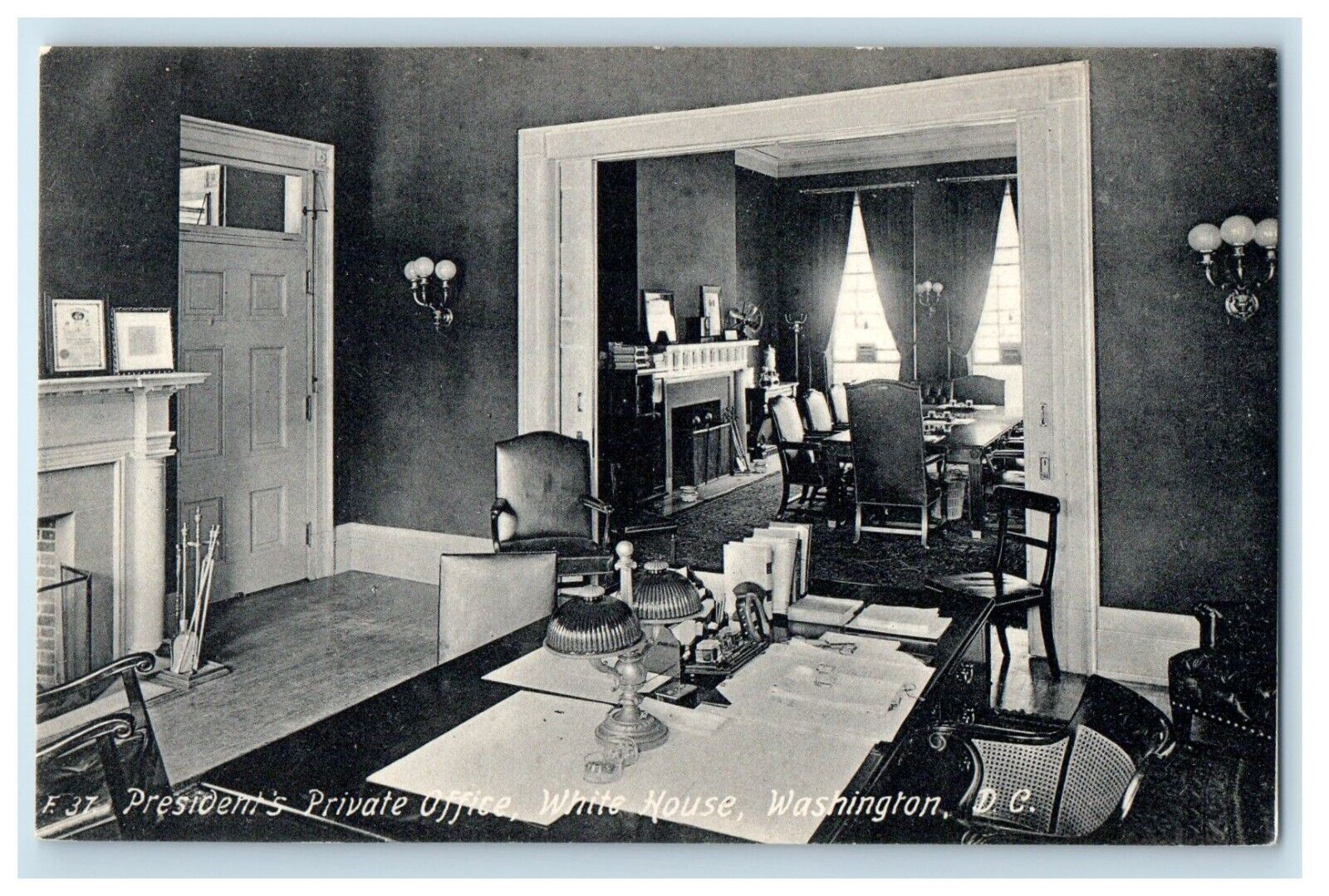 c1910's Washington D.C. President Private Office Interior View Unposted Postcard