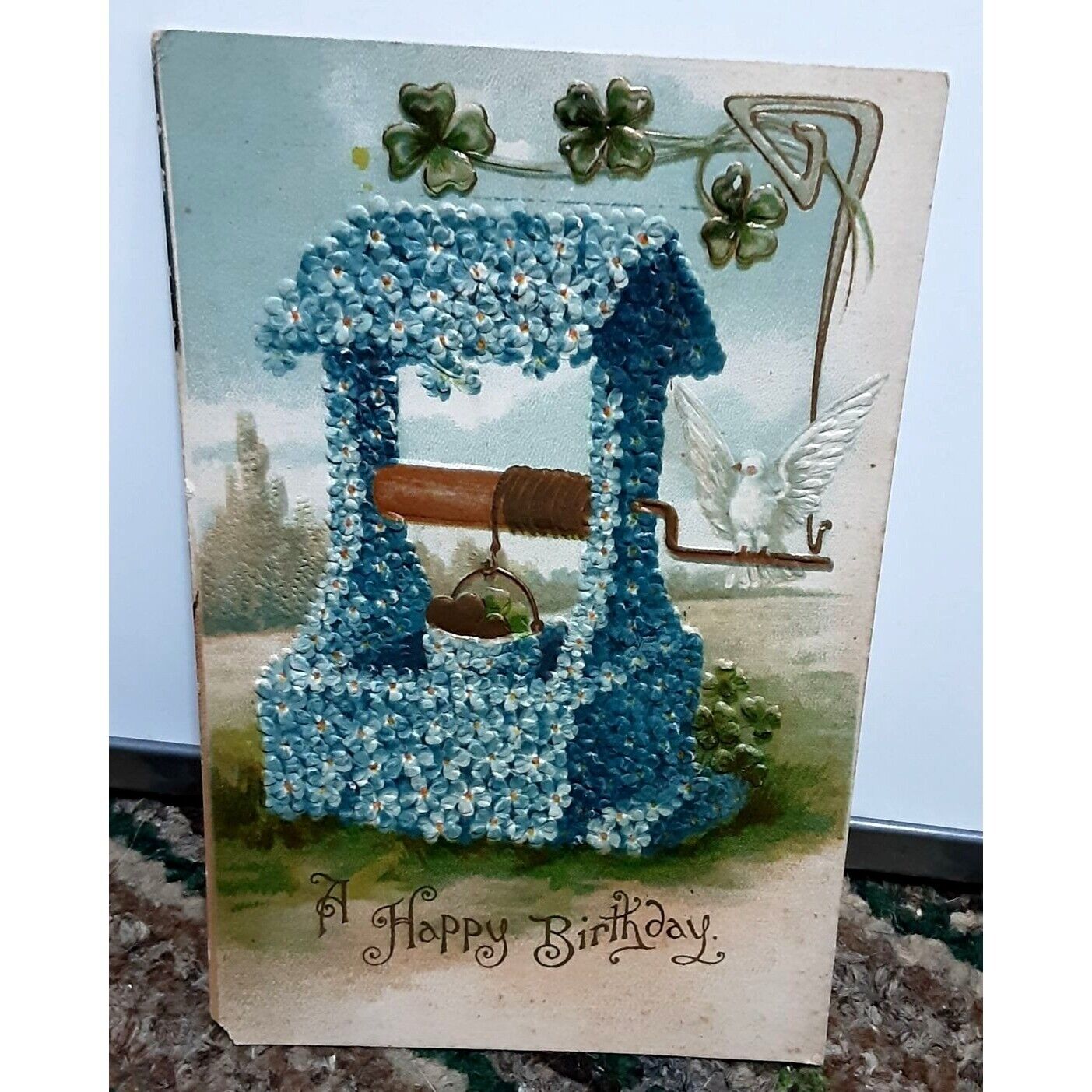 Vintage 1900s era Happy Birthday Embossed Post Card New Jersey