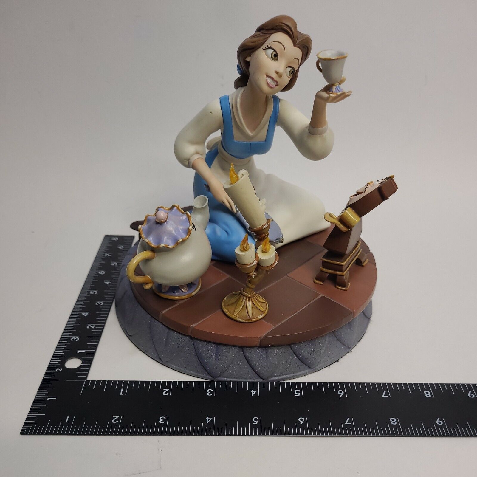 Disney Belle-Beauty & The Beast 10th Year Markrita Figurine 8in × 8in w/Pin READ