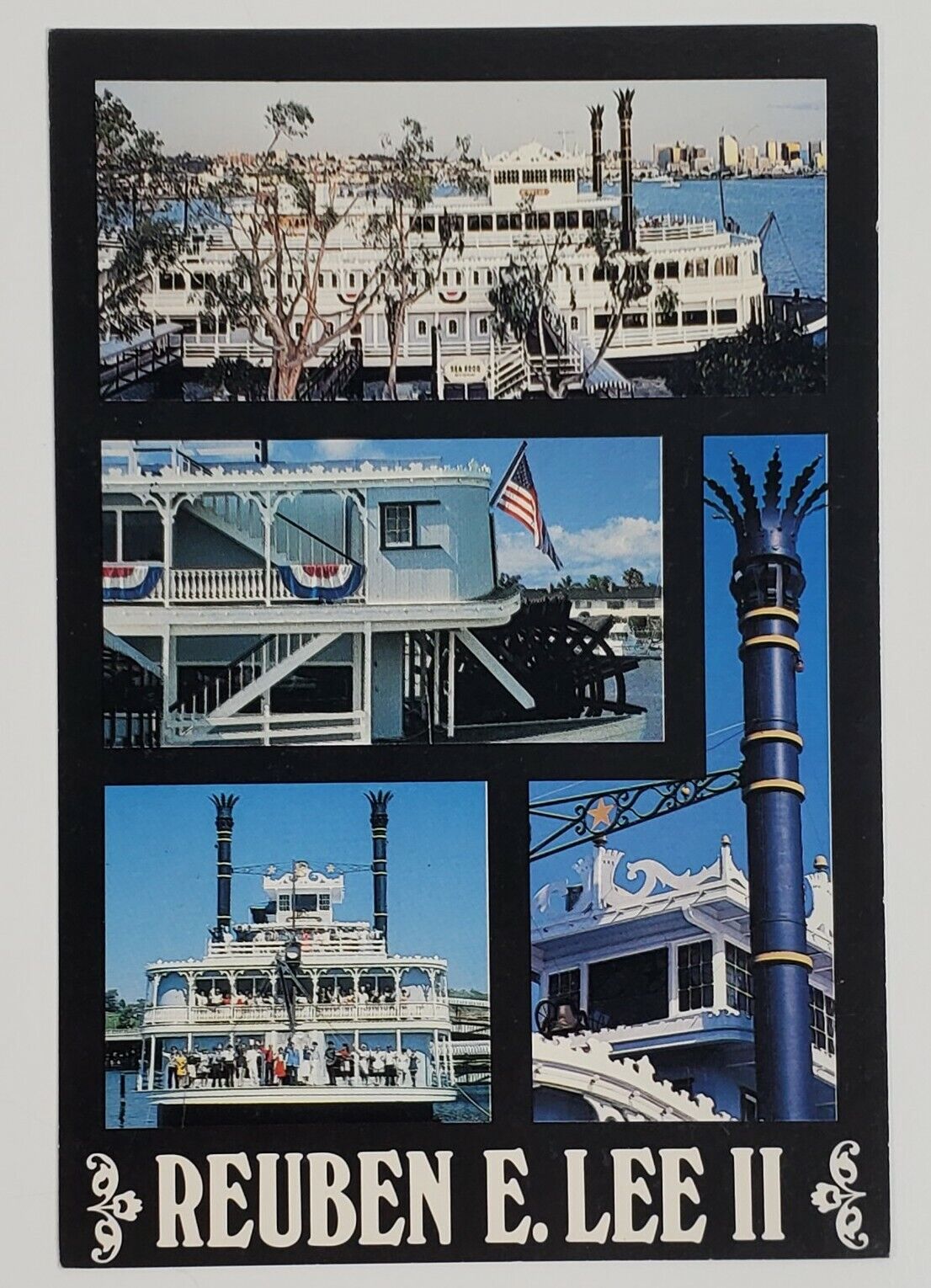Postcard Reuben E Lee II Riverboat Restaurant San Diego Cali USA Vintage A1