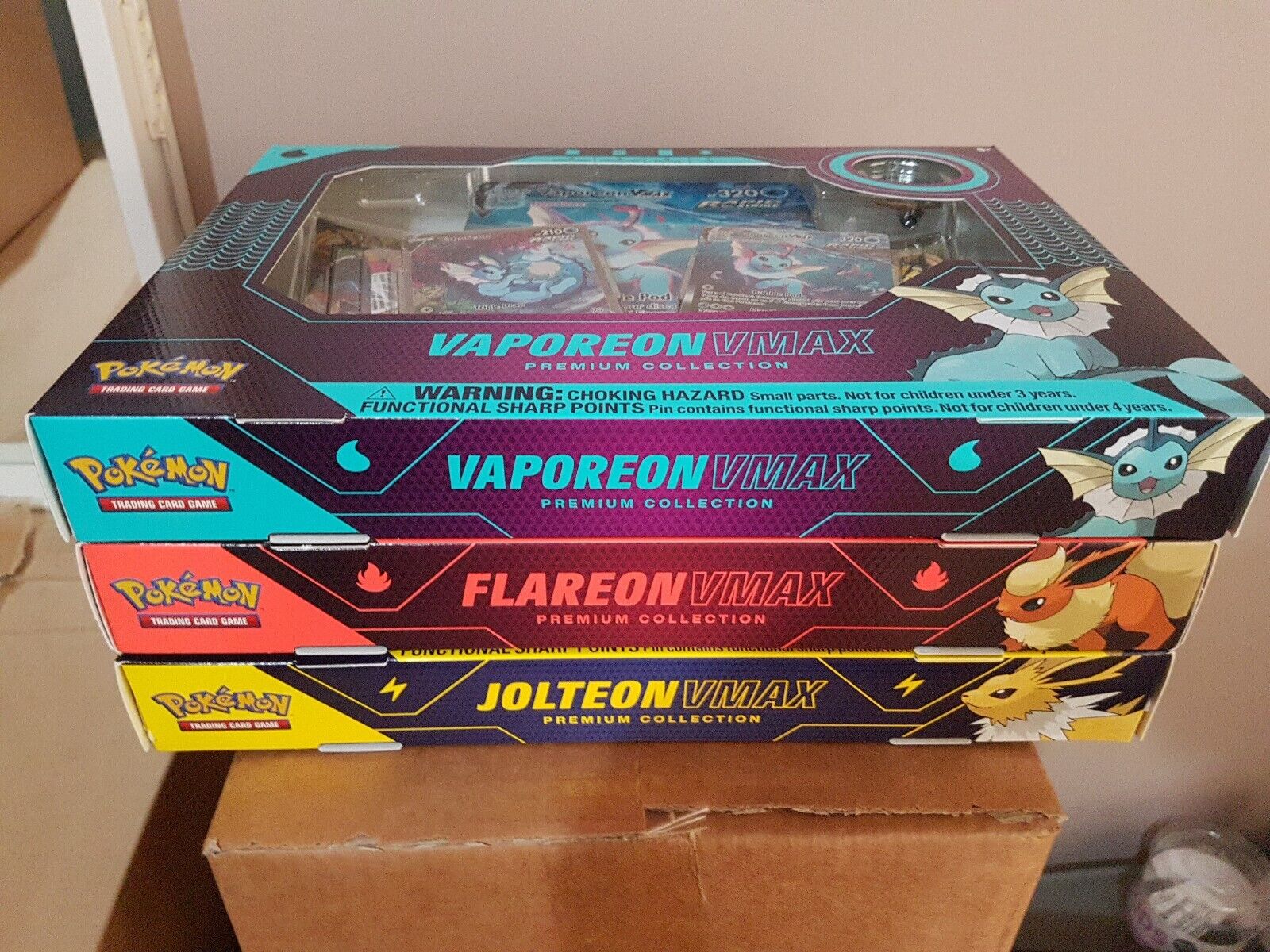 Pokemon Vaporeon Jolteon Flareon VMAX Premium Collection Boxes, New & Sealed ✅