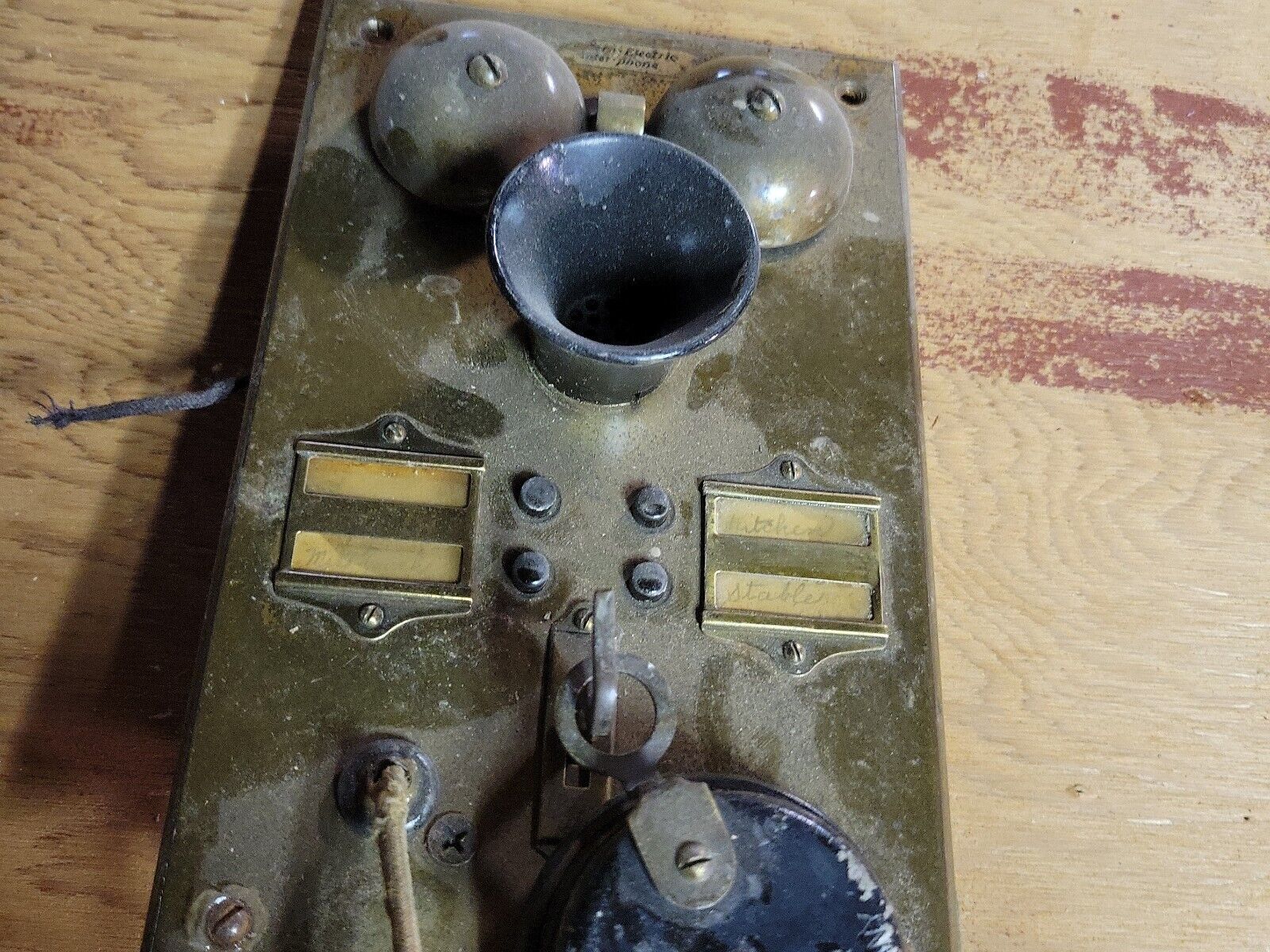 Vintage 1920s Western Electric Inter-Phone Brass Faceplate