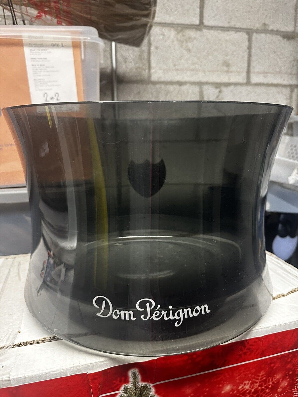 Dom Perignon large Noir Champagne Ice Bucket Acrylic Signed M. Szekely