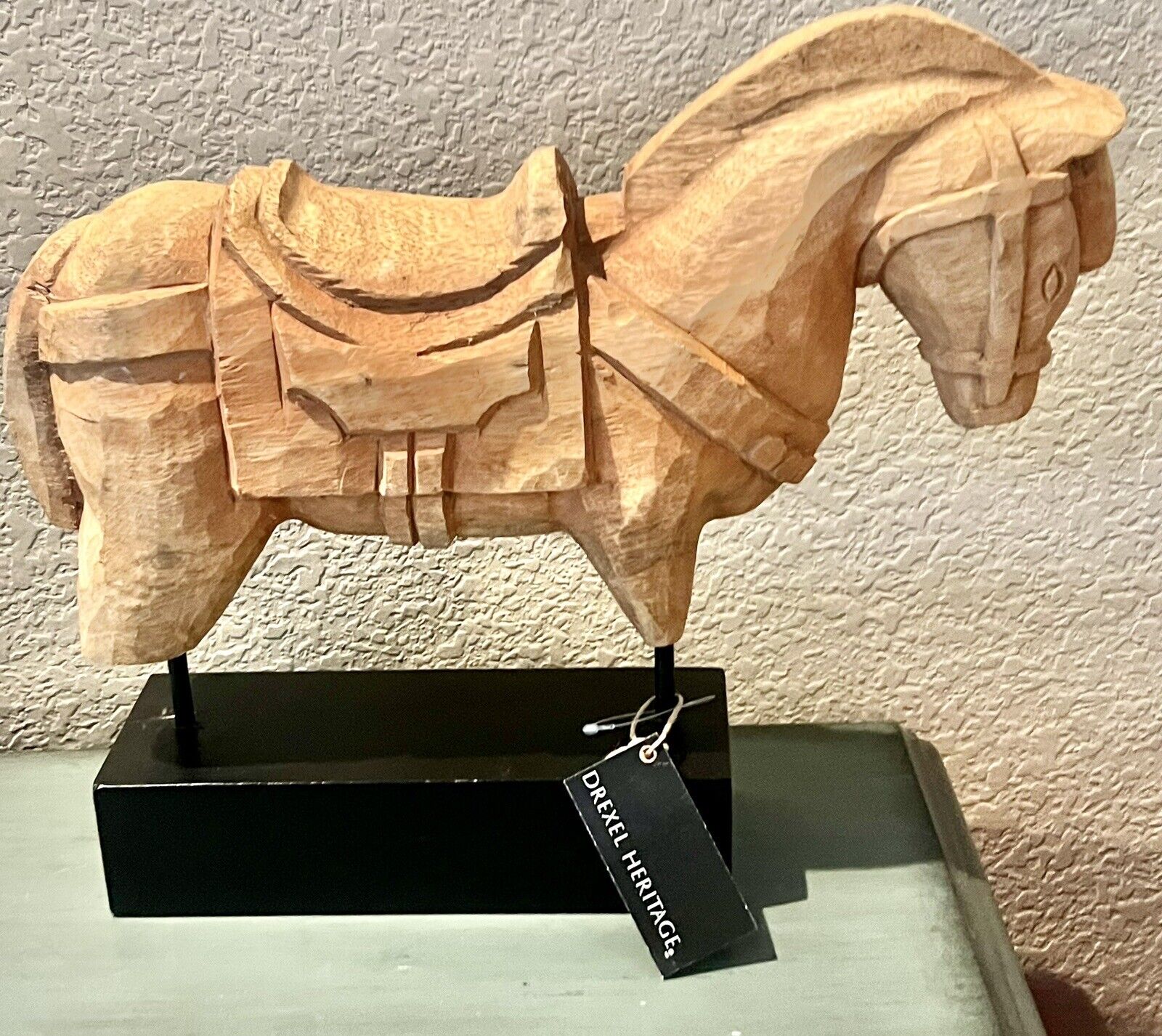 drexel heritage wooden horse sculpture Made In India Vintage Rare