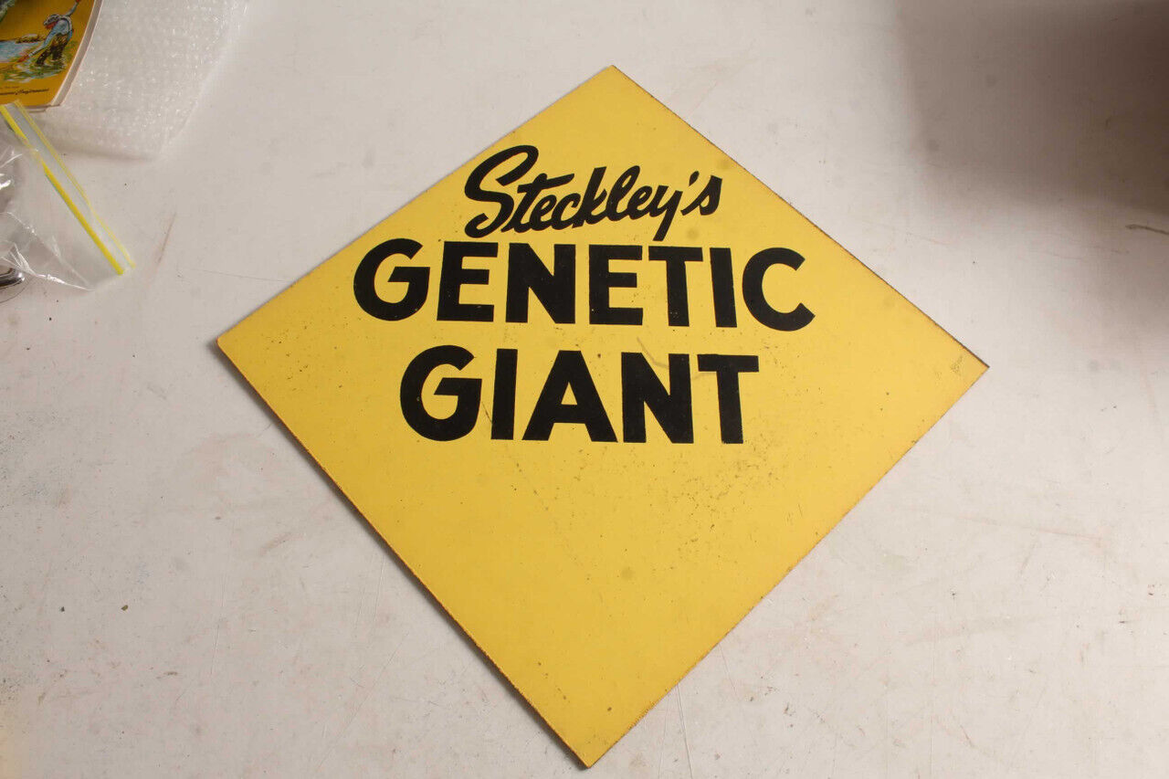 Vintage Steckley's Genetic Giant Corn Seed Advertising Sign