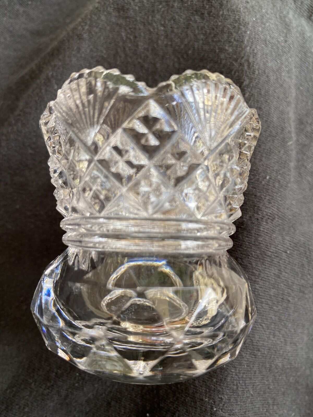 Westmoreland Toothpick Holder Glass Clear Crystal Fan Diamond File 2.25\