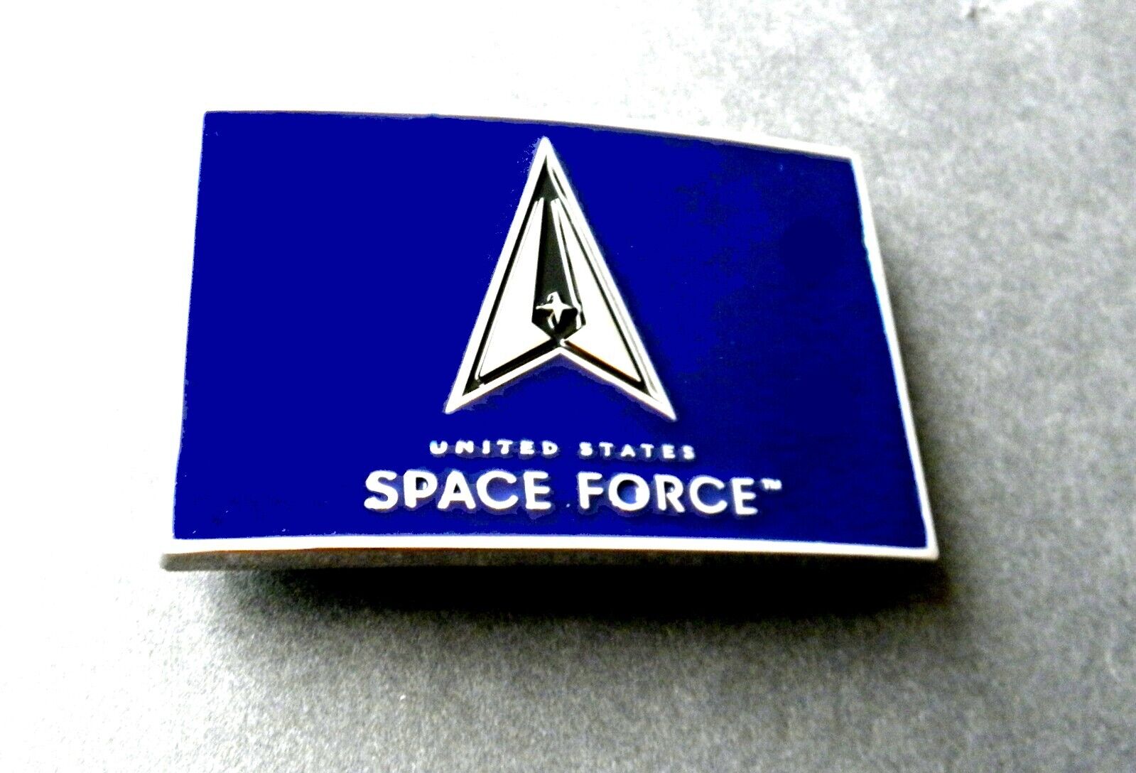 UNITED STATES SPACE FORCE USSF BELT BUCKLE 3.25 X 2.2 INCHES METAL ENAMEL