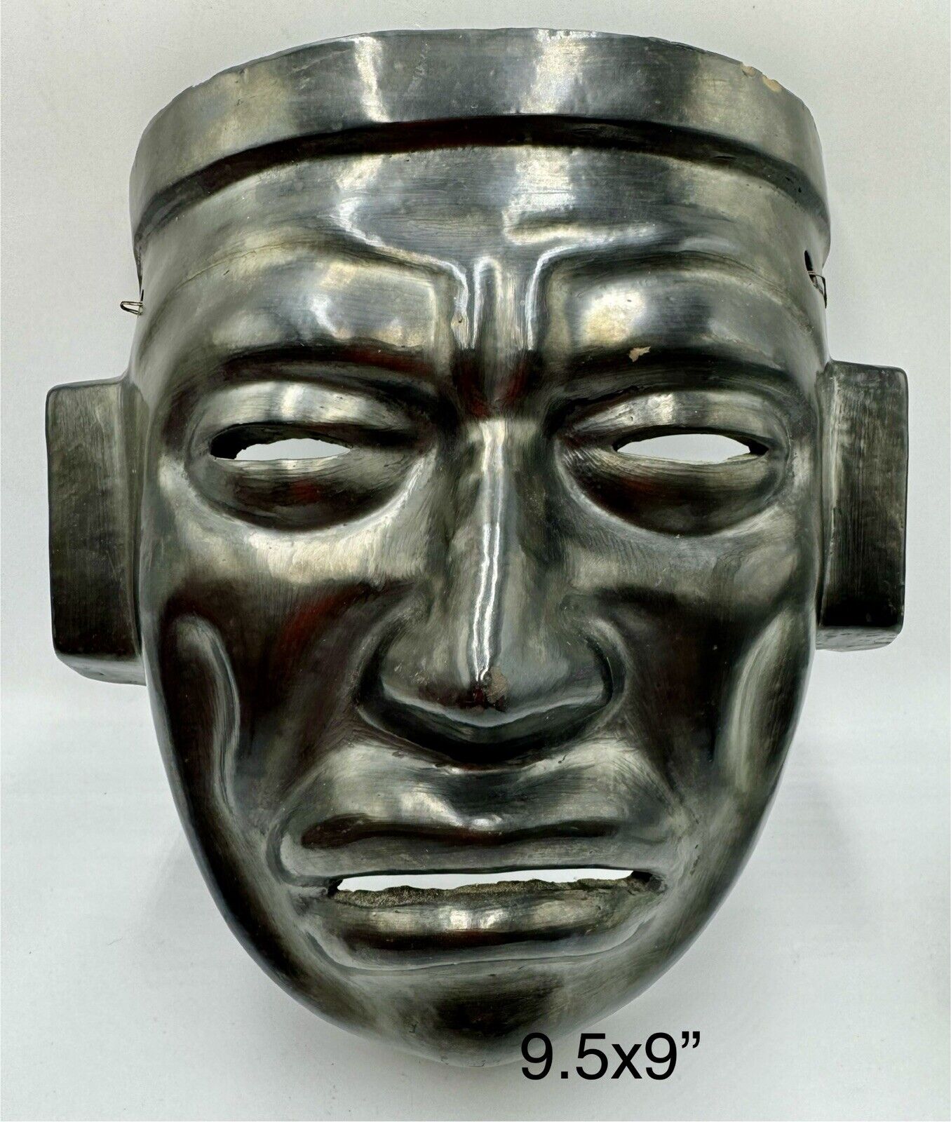 Dona Rosa Oaxaca Mexico Black Folk Art Pottery Mask