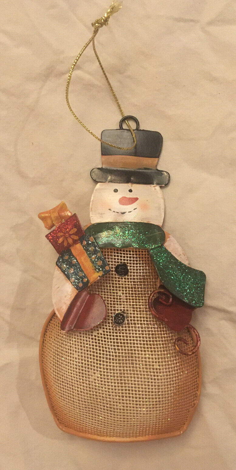 Christmas Snowman Ornament Holding Gifts Cute Decoration