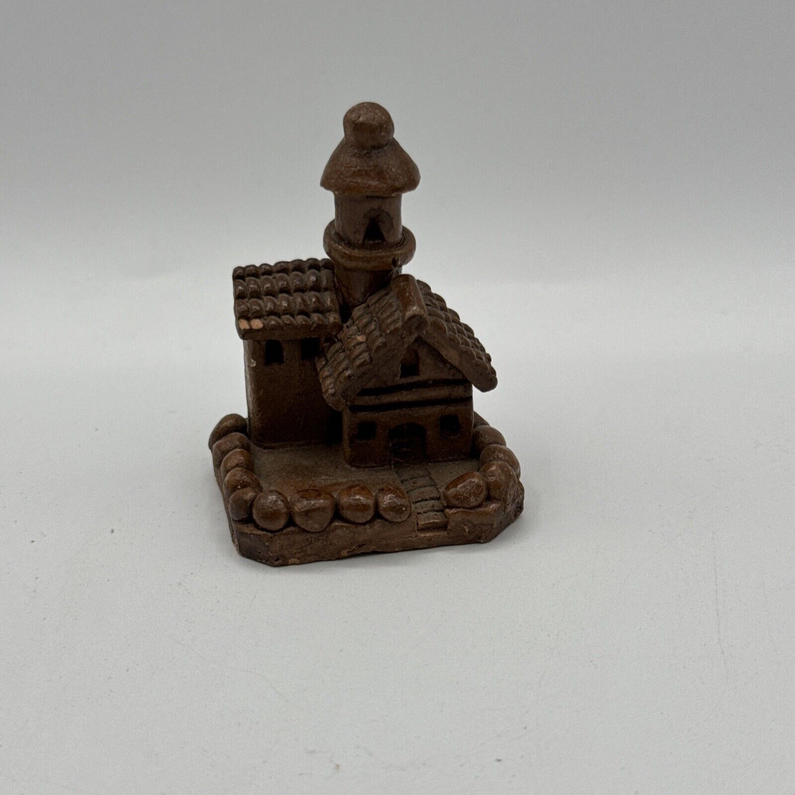 Ceramic Antique Lighthouse Building Miniature Trinket Handmade Clay