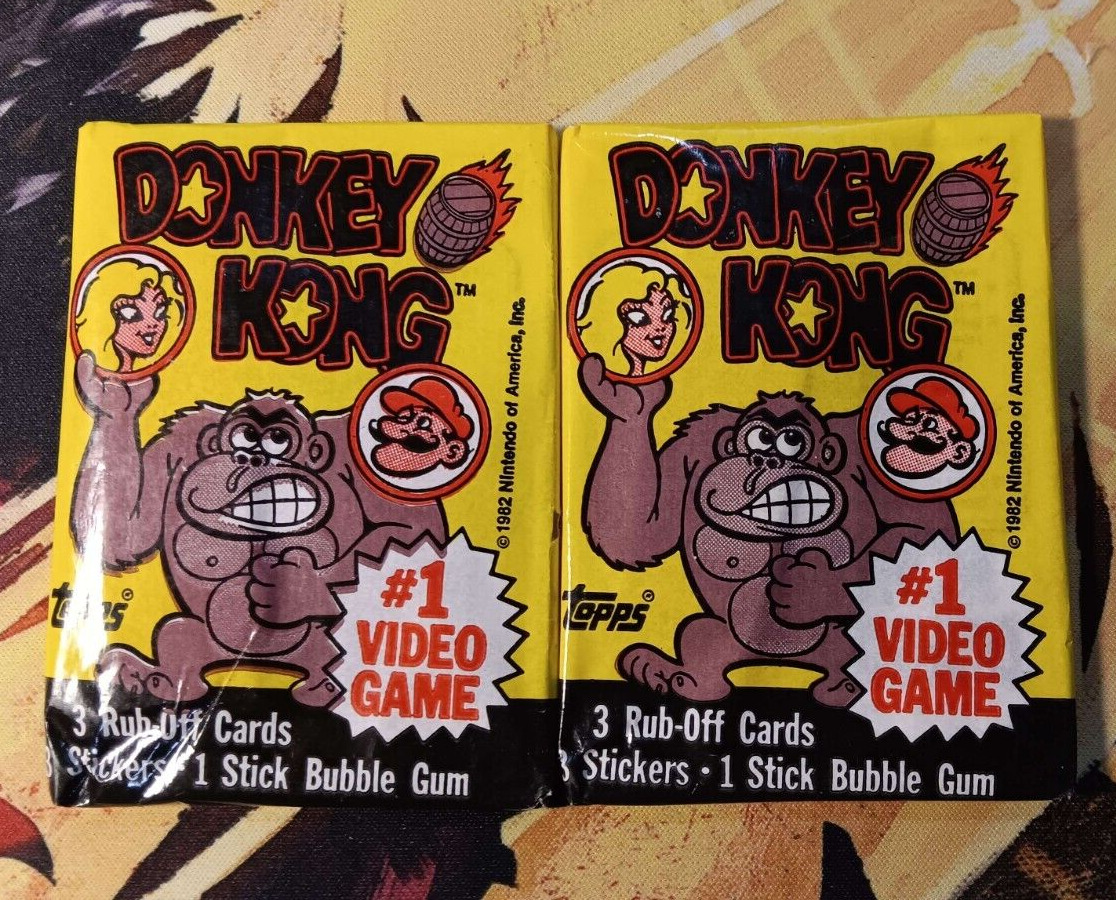 Nintendo Topps 1982 Donkey Kong Packs - 2 Packs - SEALED Never Opened