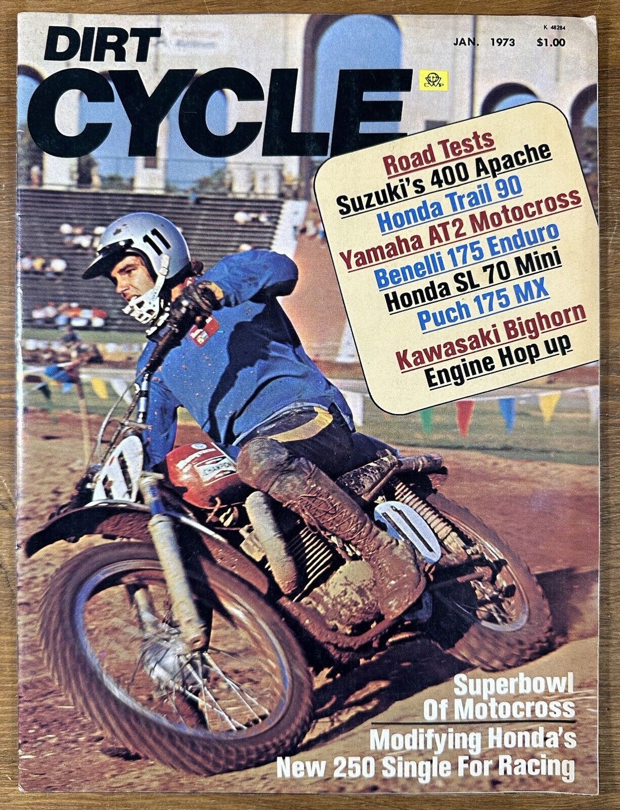 Vintage Dirt Cycle Magazine January 1973 Motorcycle Motocross Suzuki 400 Apache