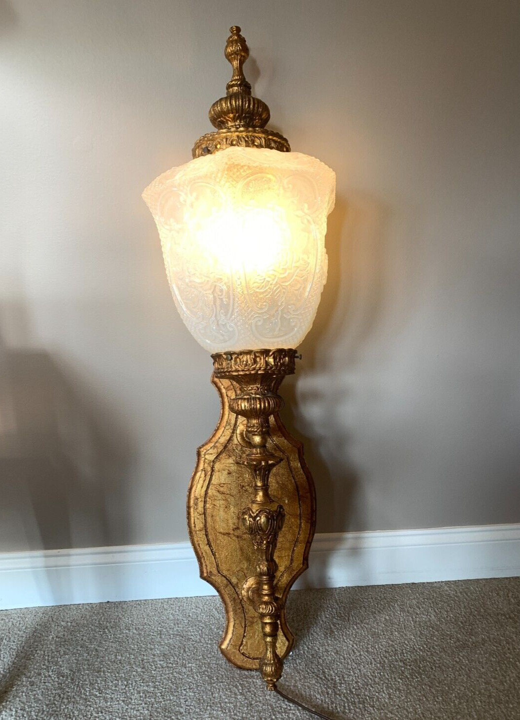 Antique vintage French Wall Sconce Light Large 42\