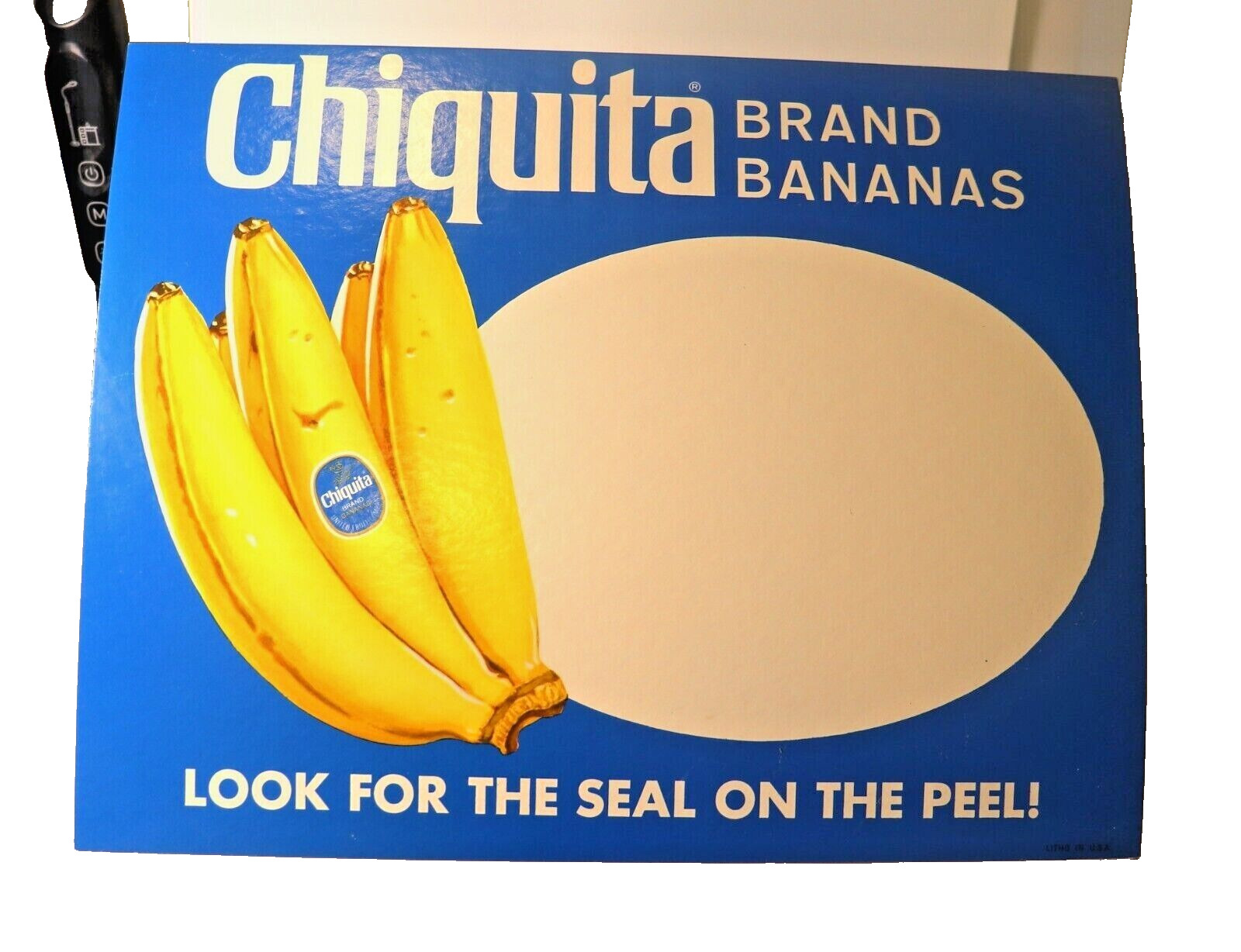 Vintage Chiquita Banana Cardboard Sign Store Display Ad 14\