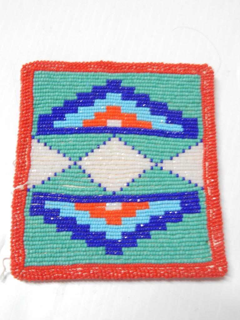 VINTAGE MID CENTURY YAKIMA PLATEAU INDIAN BEADED BOTH SIDES PANEL BAG / POUCH