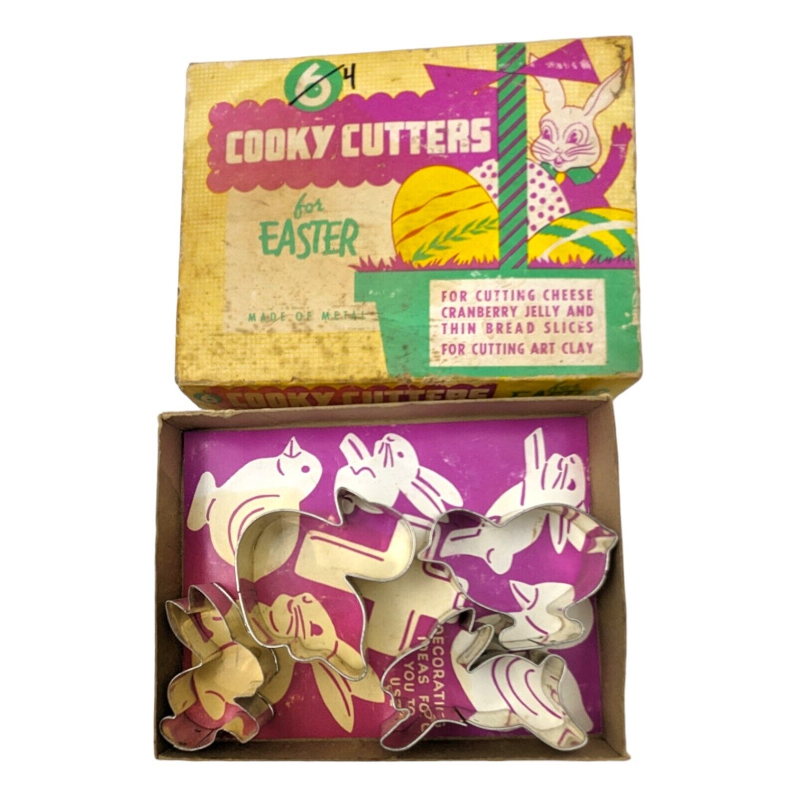 Vintage Easter Cookie Cutters by Cooky Cutters Set Of 4 In Original Box Metal
