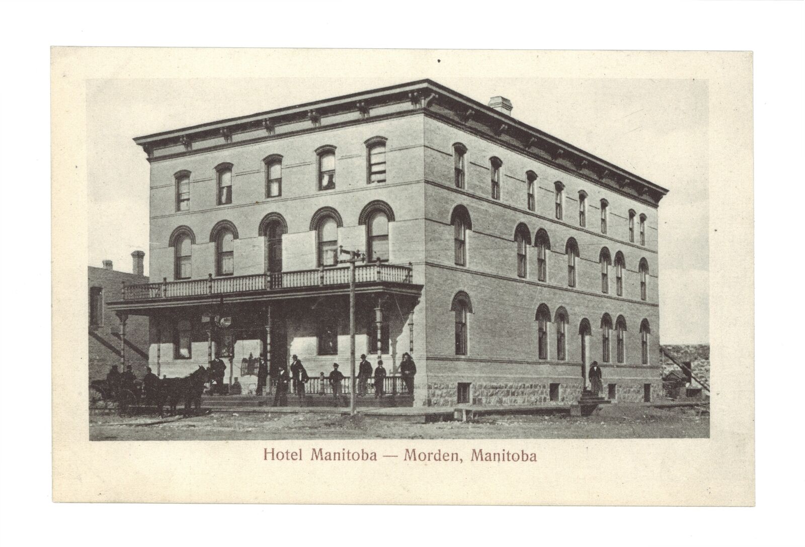 Hotel Manitoba - Morden Manitoba - Exterior of hotel with guests o- Old Photo