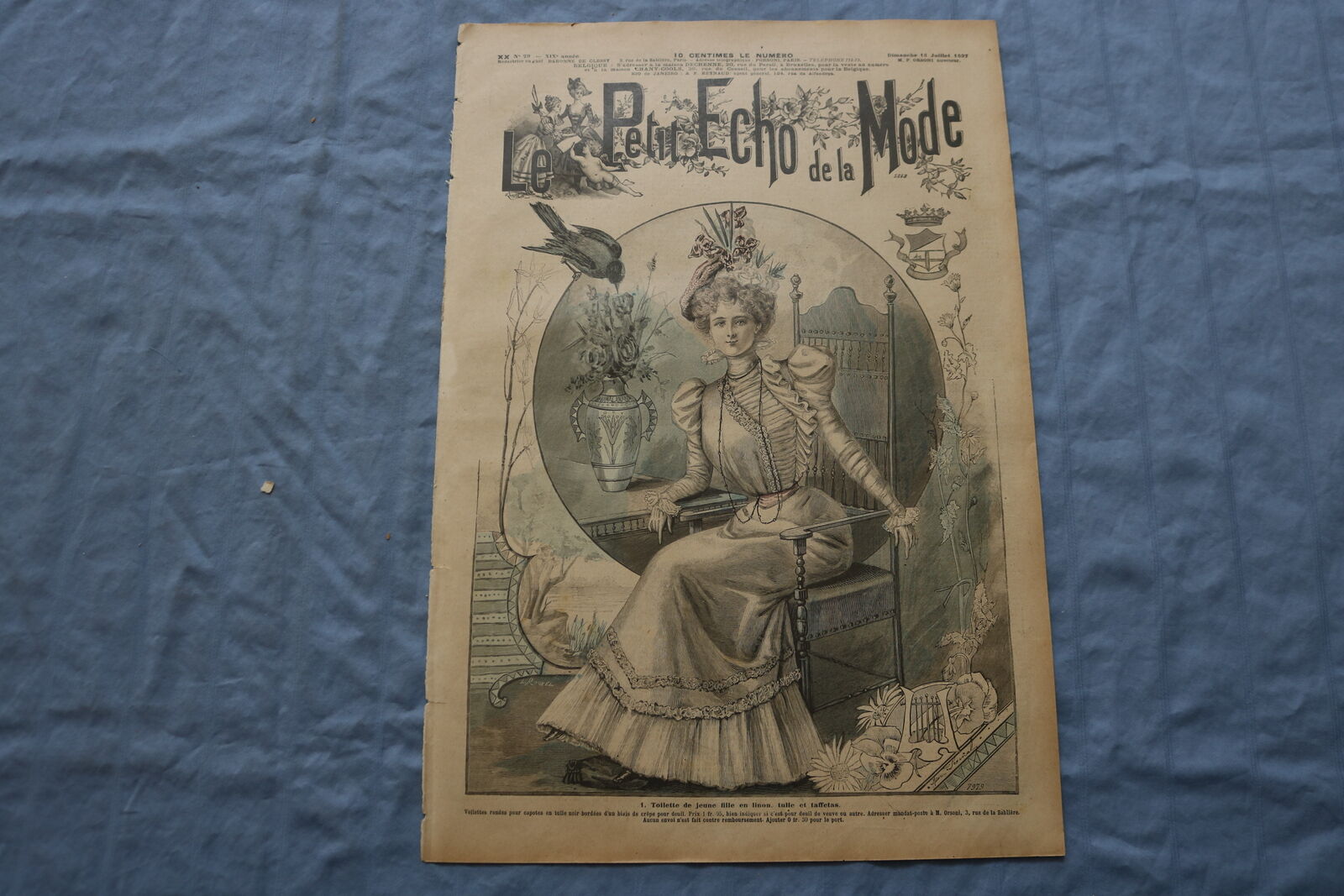 1897 JULY 18 LE PETIT ECHO DE LA MODE MAGAZINE-TULLE ET TAFFETAS-FRENCH- NP 8665