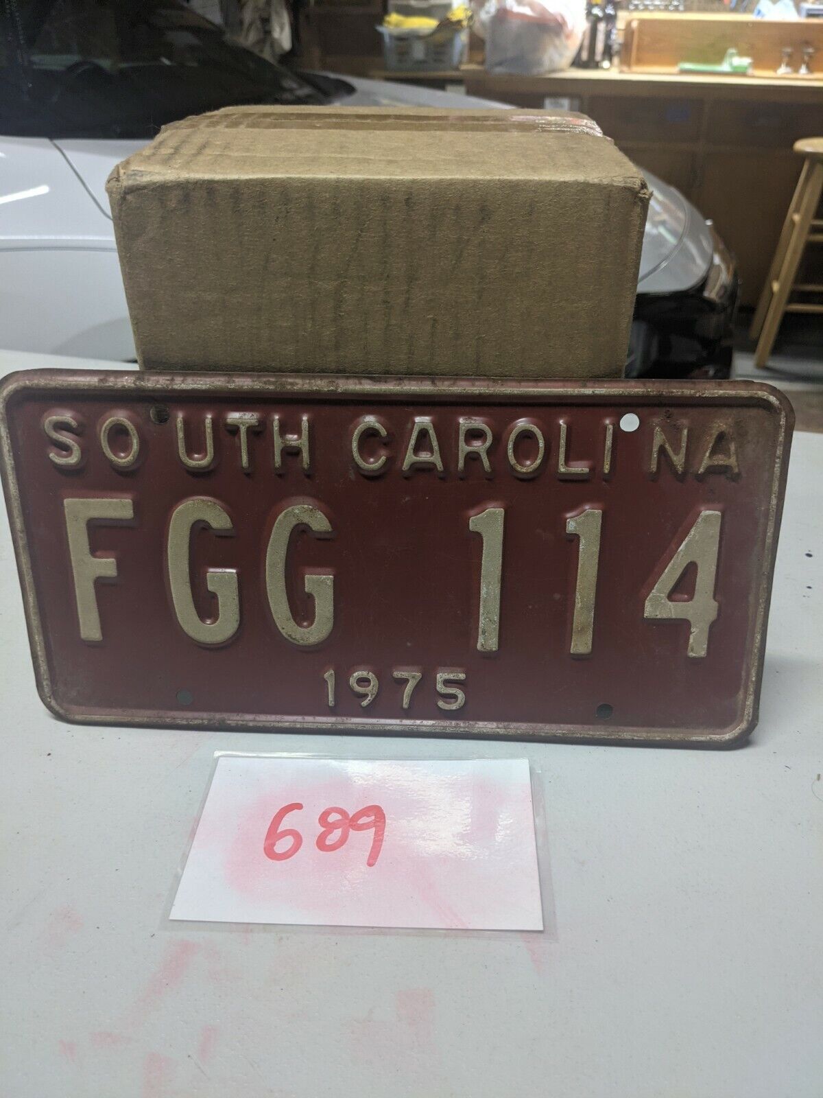 Vintage 1975 S.C. License plate # FGG 114