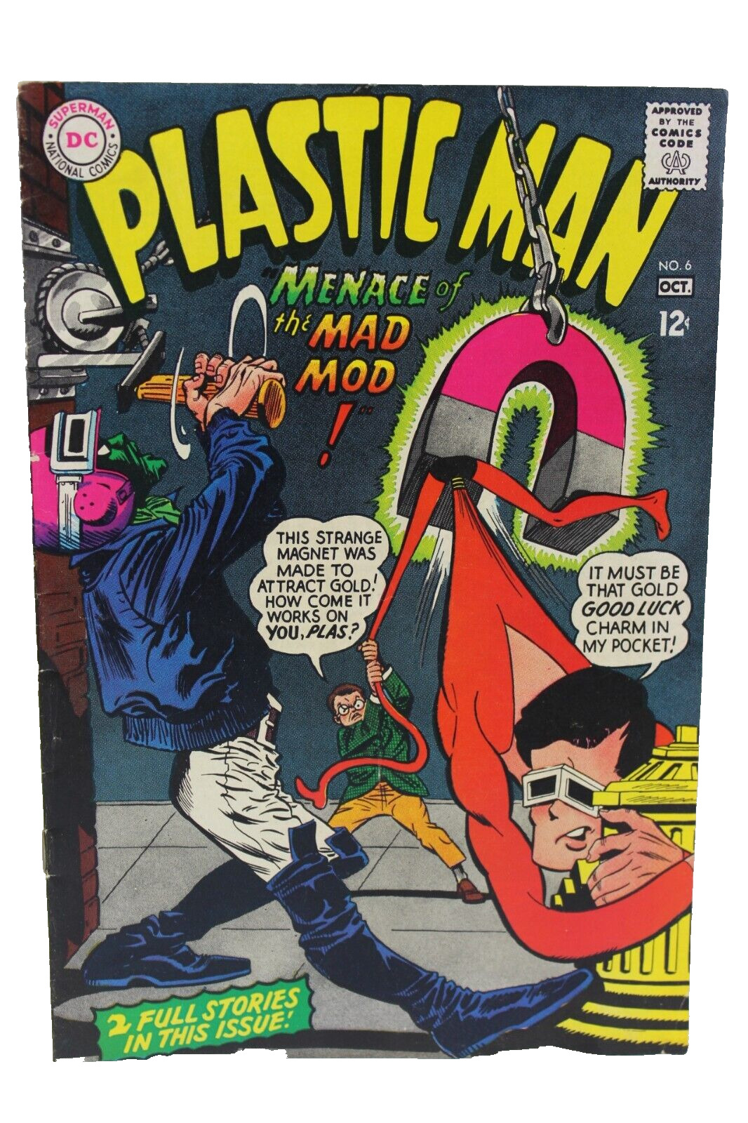 Plastic Man #6 Menace of Mad Mod 1967 DC Comics VG-